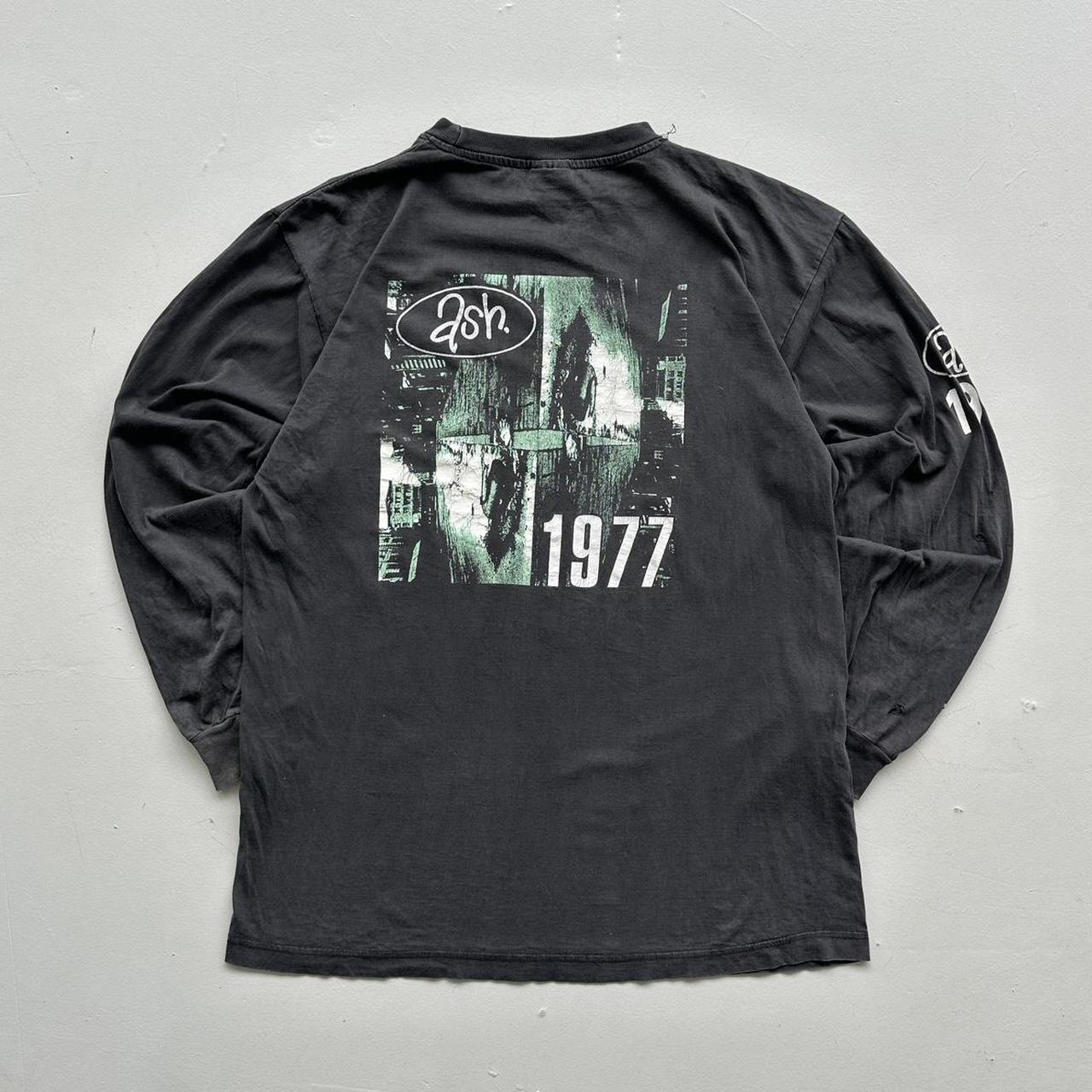 ASH Faded Black 1977 Long Sleeve Brit Pop 90s Vintage T-shirt - Large