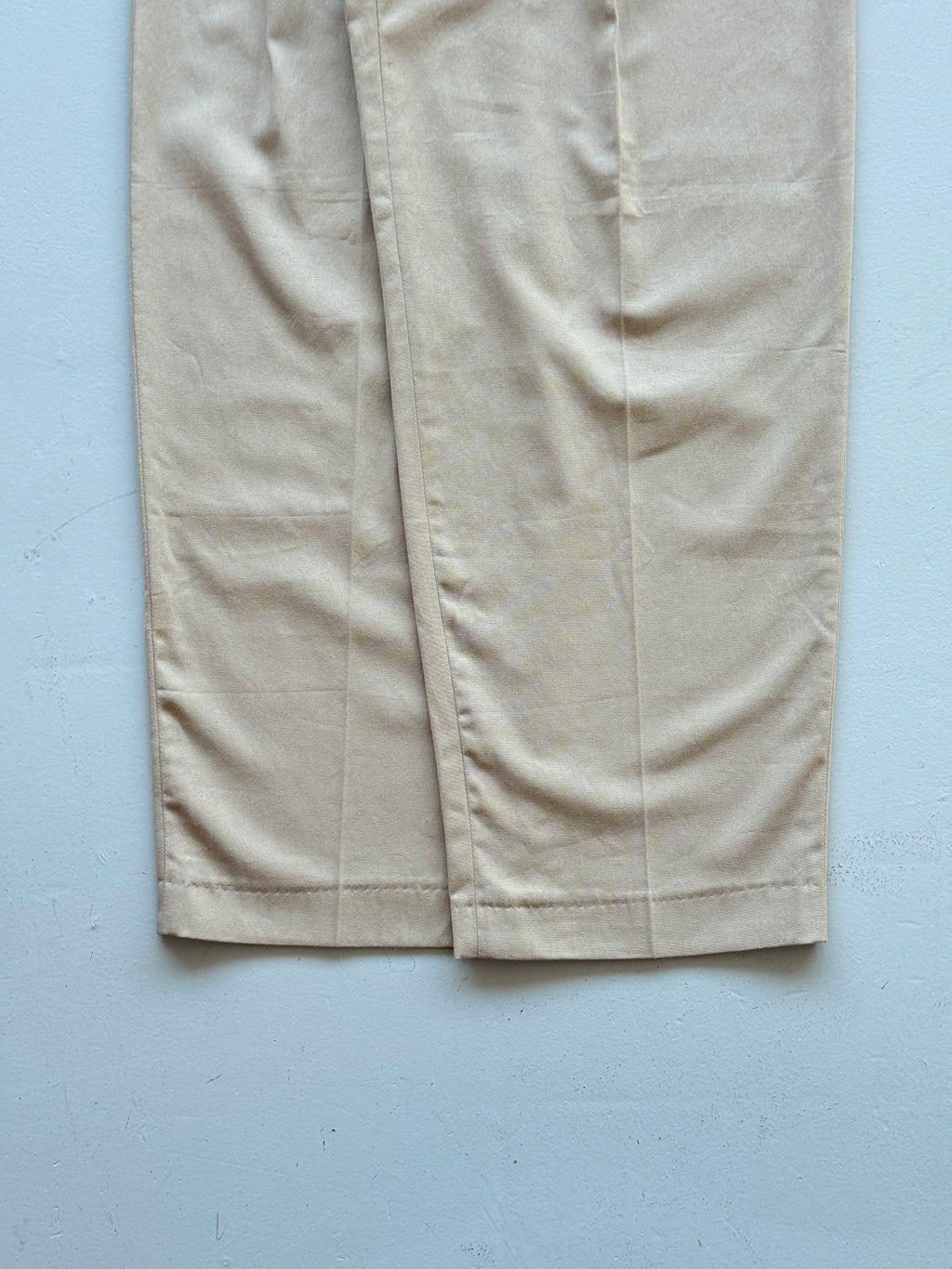 Cream Olive Menswear Wide Led Pleated Suit Trousers - W32 x L29