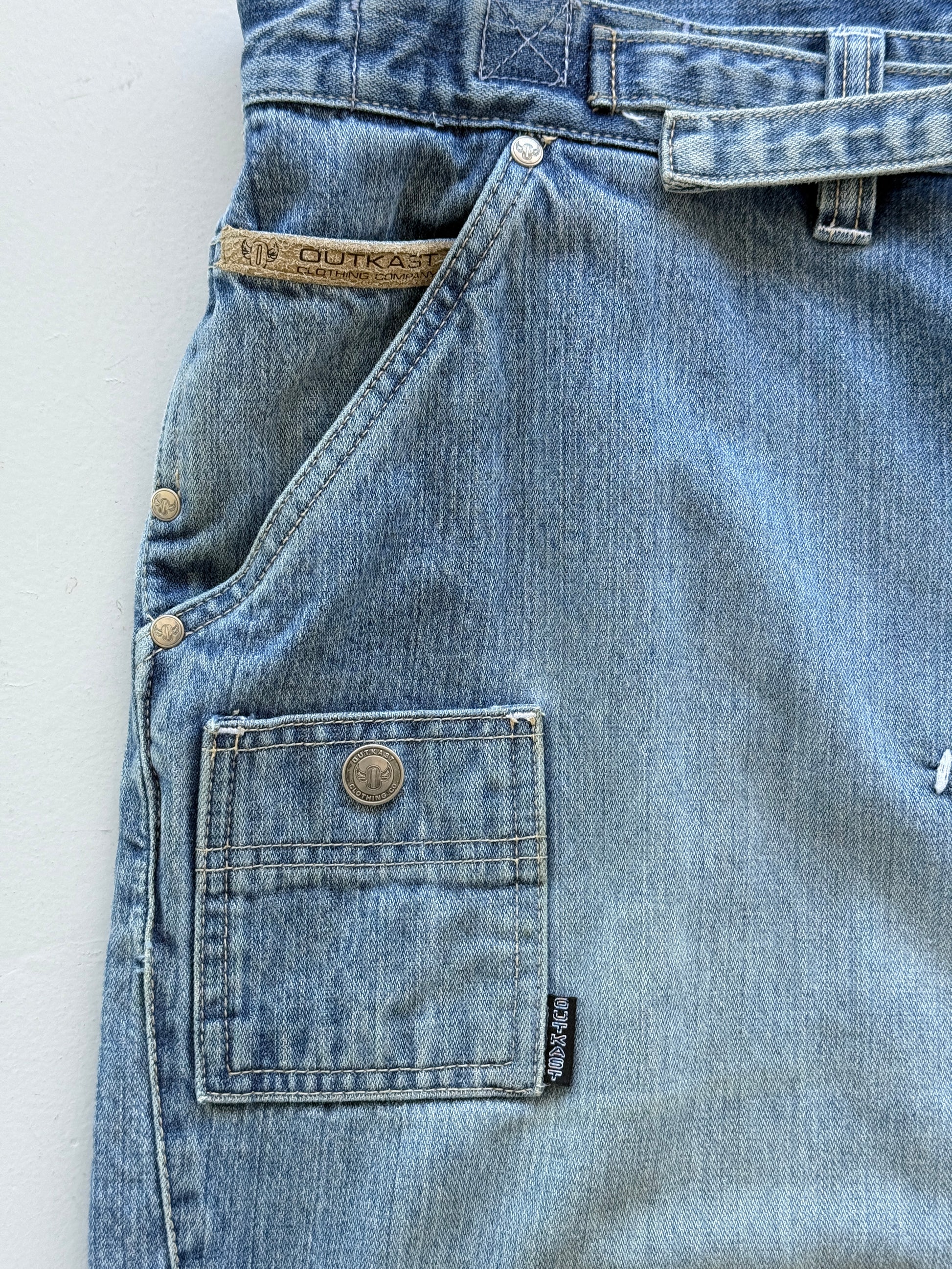 Light Blue Outkast 90's Vintage Baggy Hip Hop Denim Shorts - W40 x L12.5