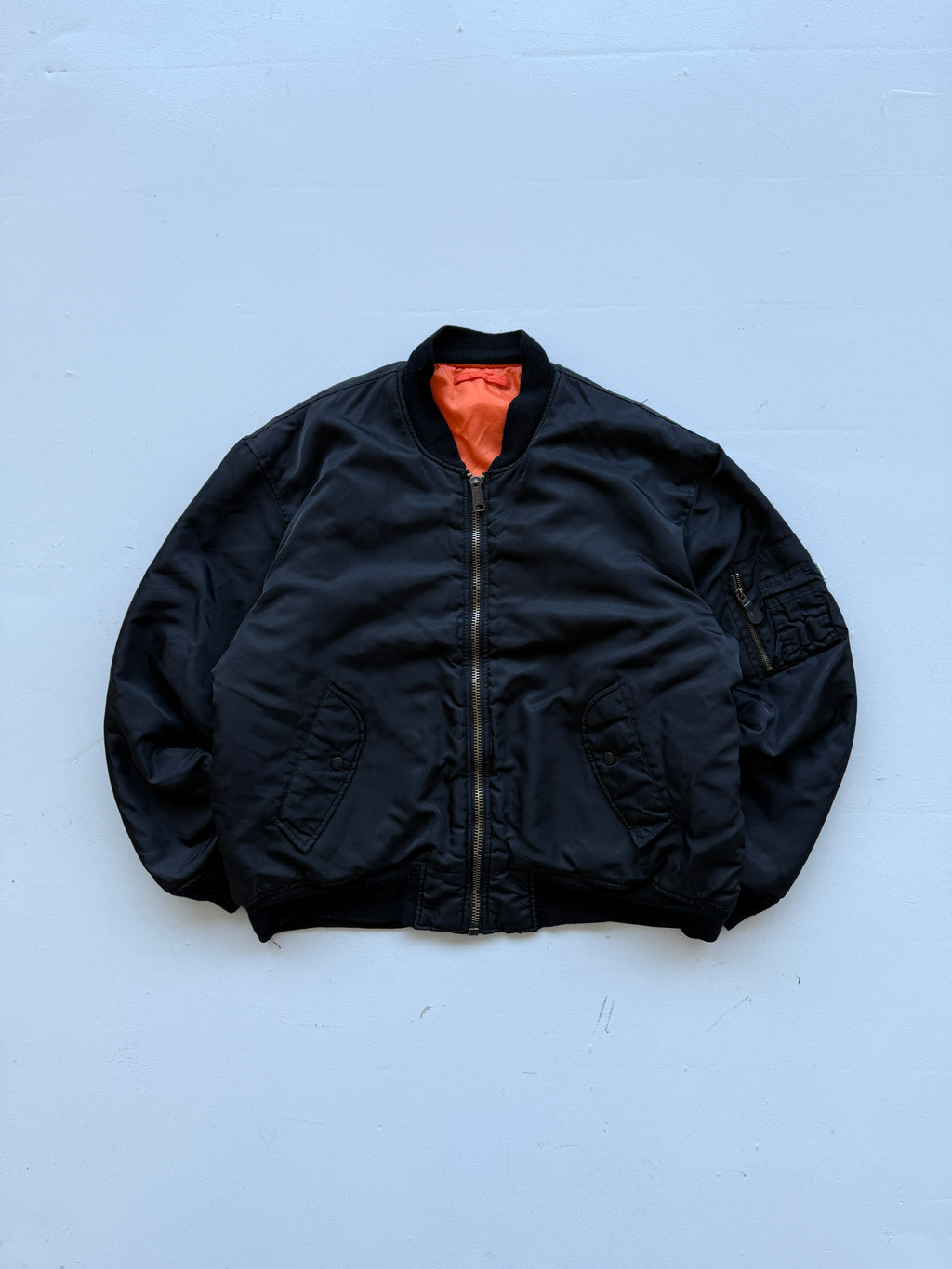 Black Reversible 90's Vintage Bomber Jacket - XL
