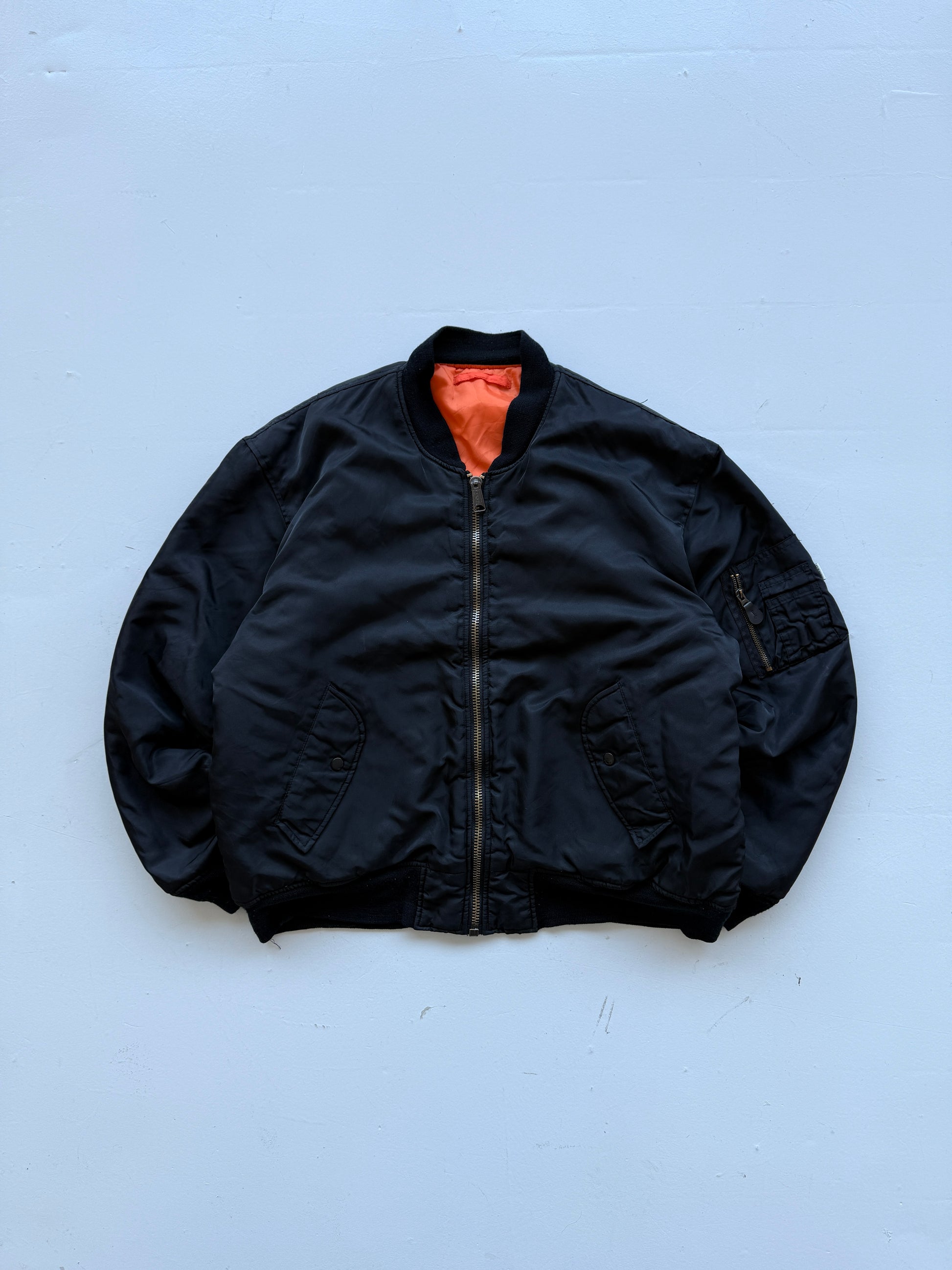 Black Reversible 90's Vintage Bomber Jacket - XL