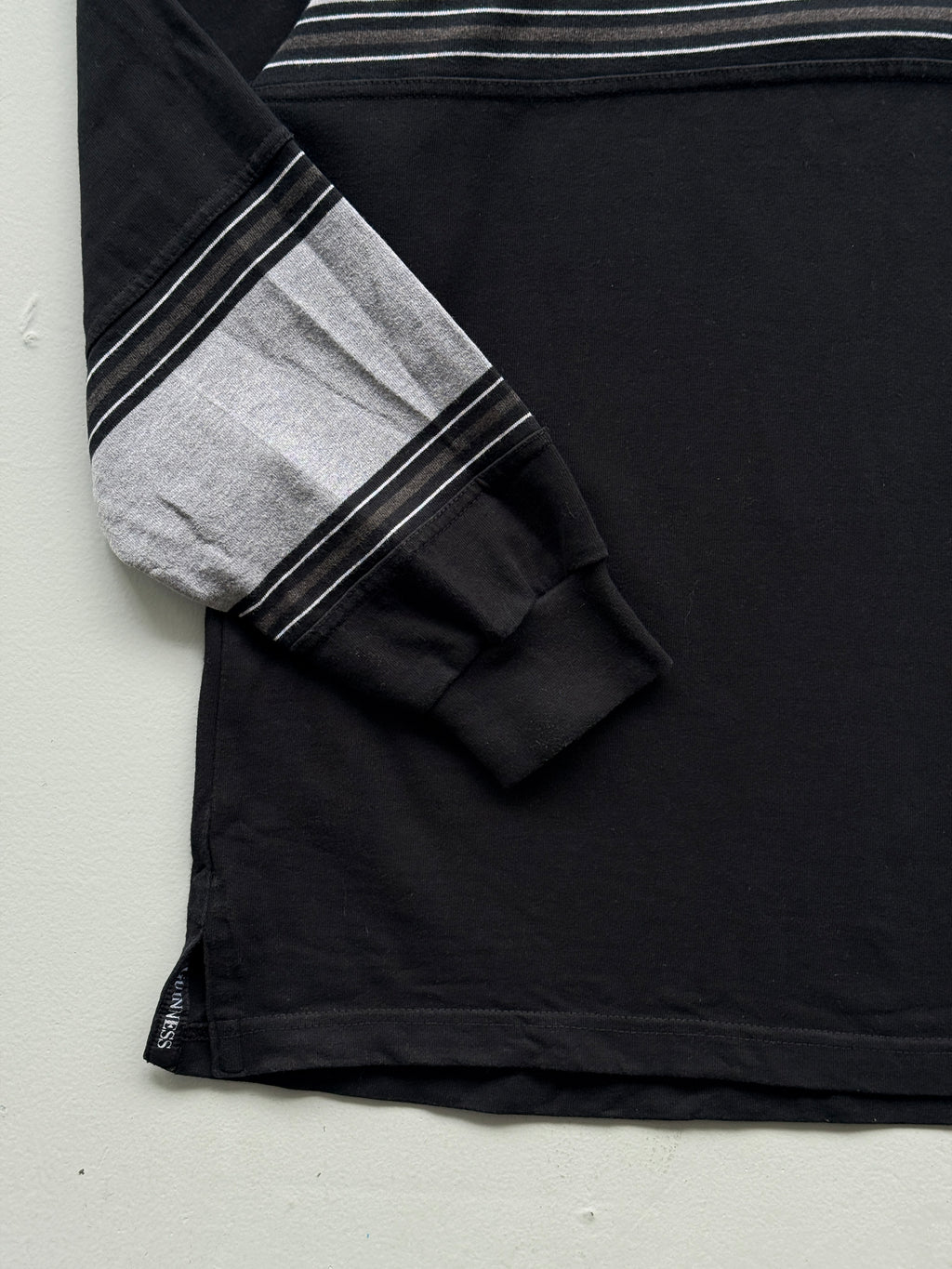 Black Guinness 00'a Vintage Long Sleeve Rugby Polo Jersey - Large