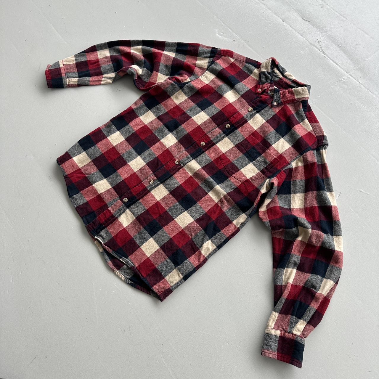 Red Navy Buffalo Checkered Red Head Co 90s Vintage Long sleeve - Medium