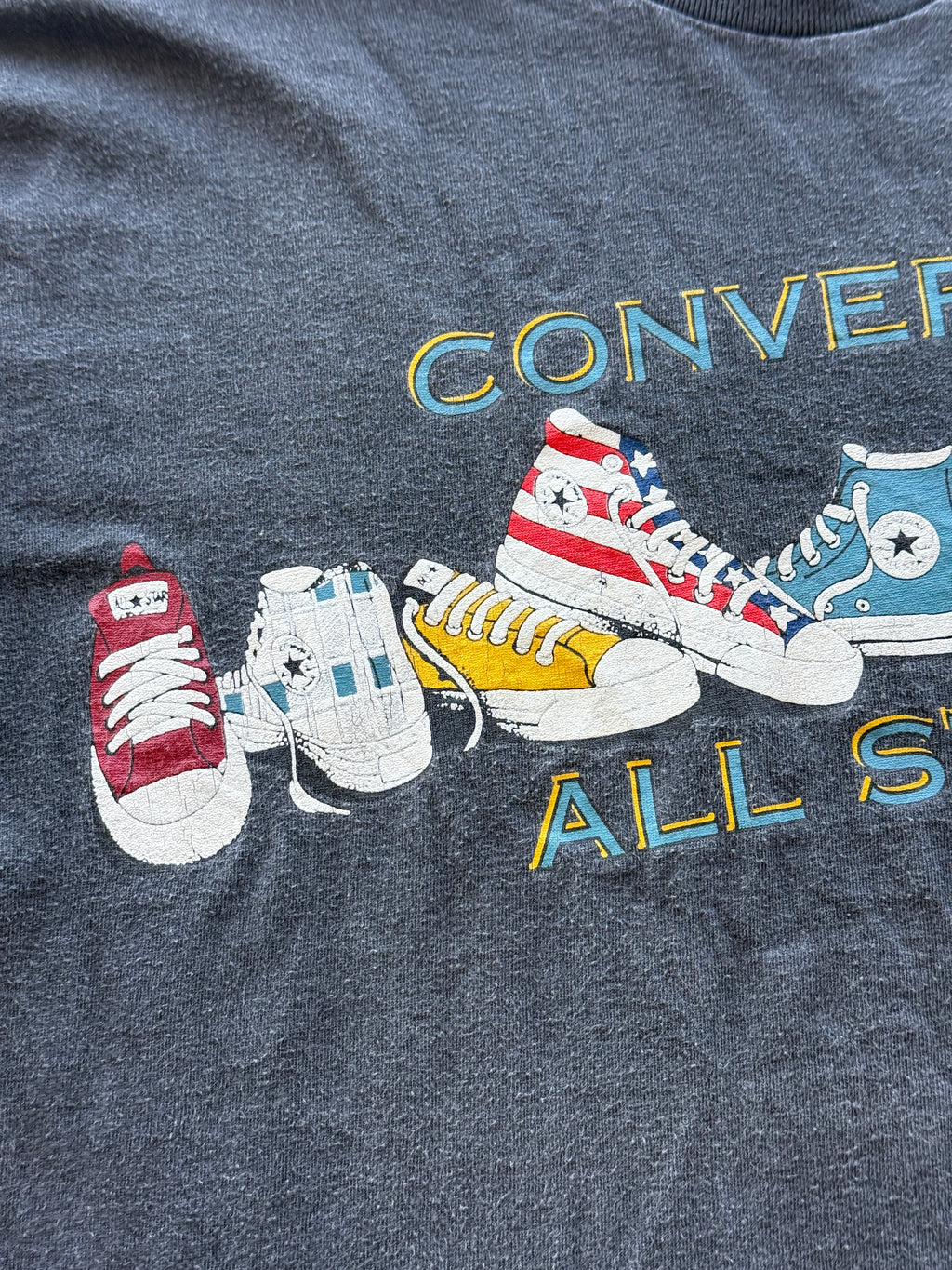 Black Converse All Star Chuck Taylor 90's Vintage Single Stitch Graphic T-Shirt
