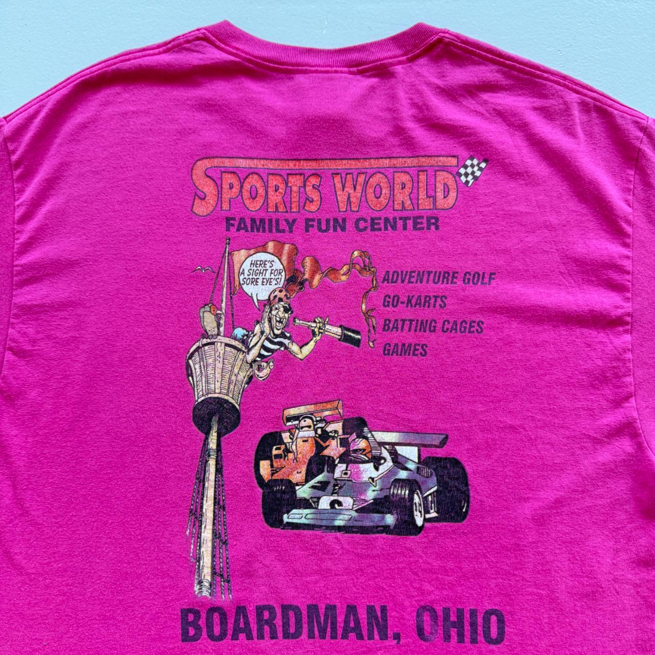 Pink Sports World 00s Vintage Graphic T-Shirt - XL