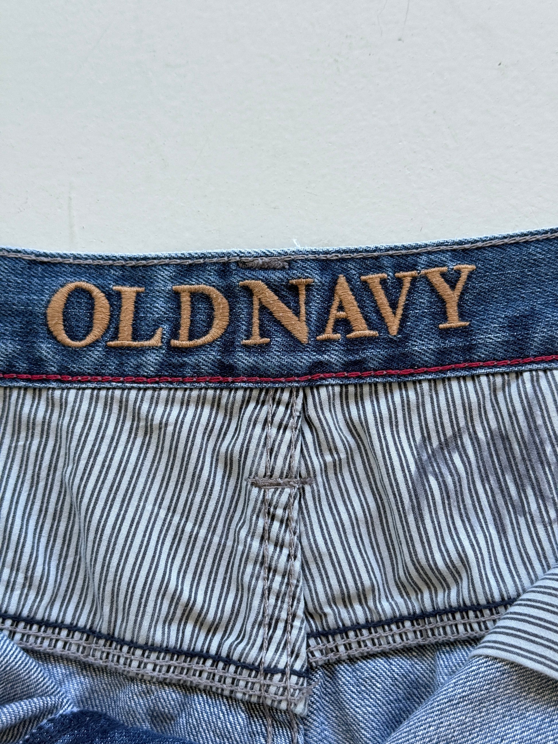Blue Old Navy 00's Vintage Y2K Baggy Carpenter Denim Shorts - W36 x L12