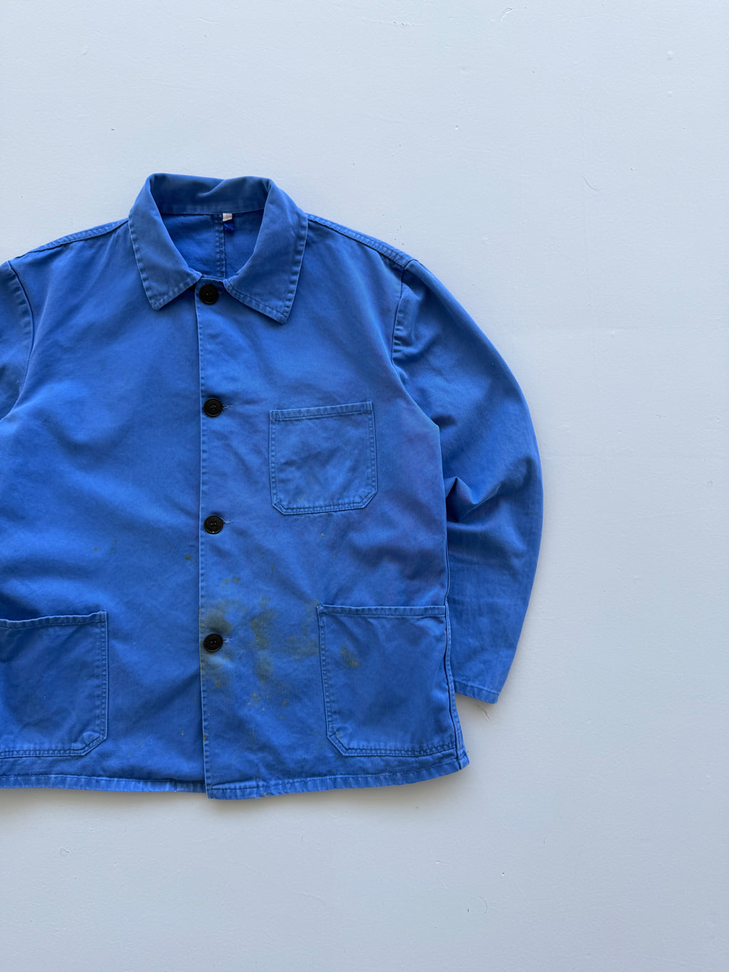 Blue Chore Jacket 90's Vintage French Workwear CH123 - Medium