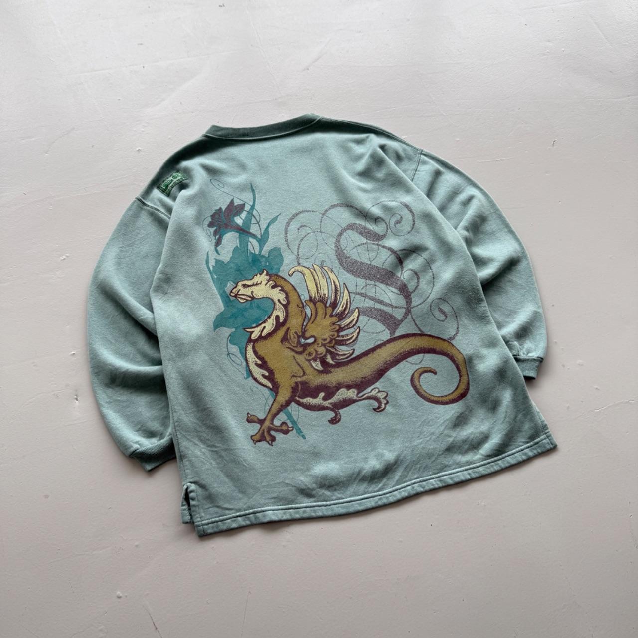 Light Blue Slide Off 90’s Vintage Graphic Surf Sweatshirt - Large