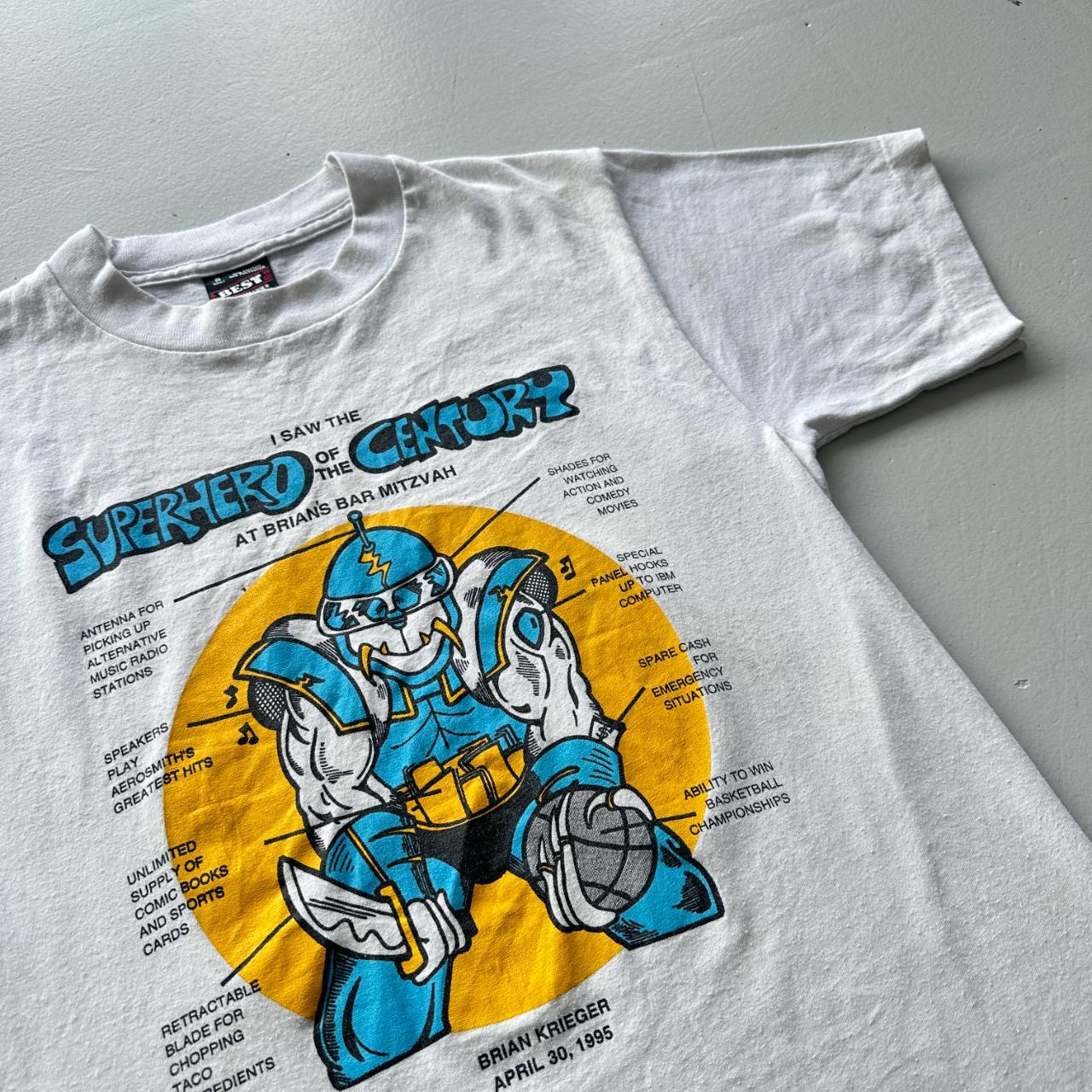 White Superhero Of The Century Vintage 90's T-shirt - X-Small