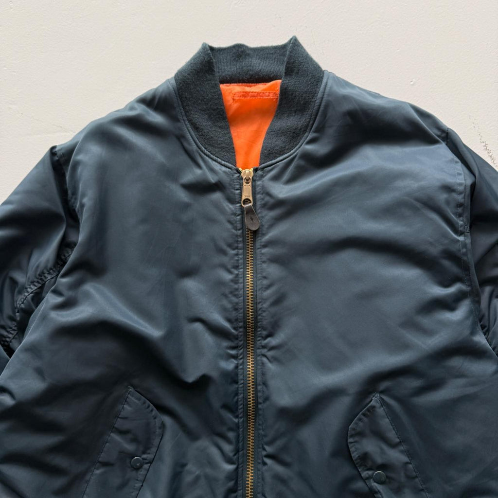 Navy Blue 80’s Vintage Bomber Jacket - XL