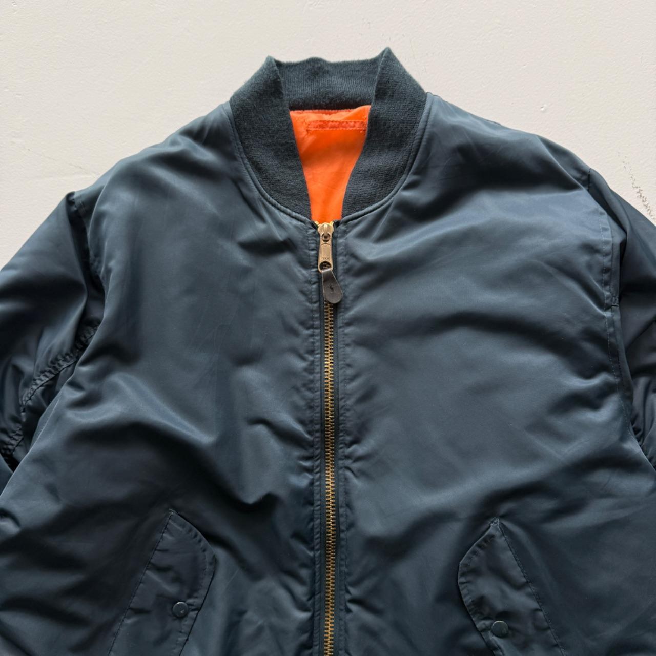Navy Blue 80’s Vintage Bomber Jacket - XL