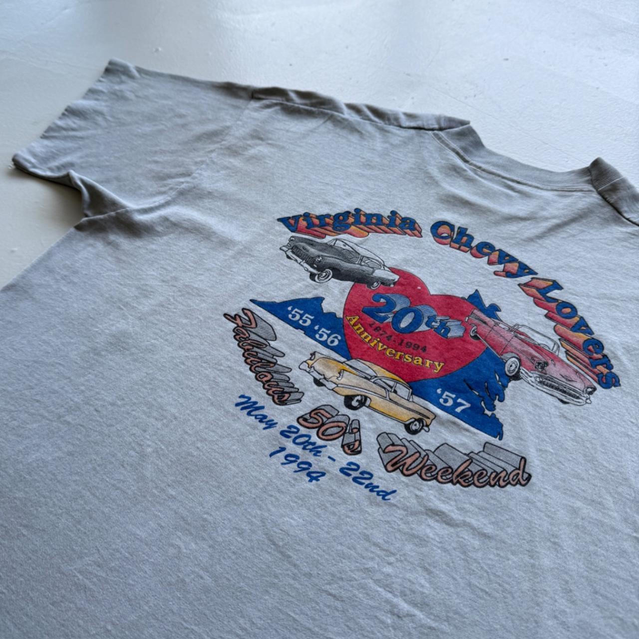 Blue Grey Overdyed Chevy Lovers 90's Graphic Vintage T-shirt - XL
