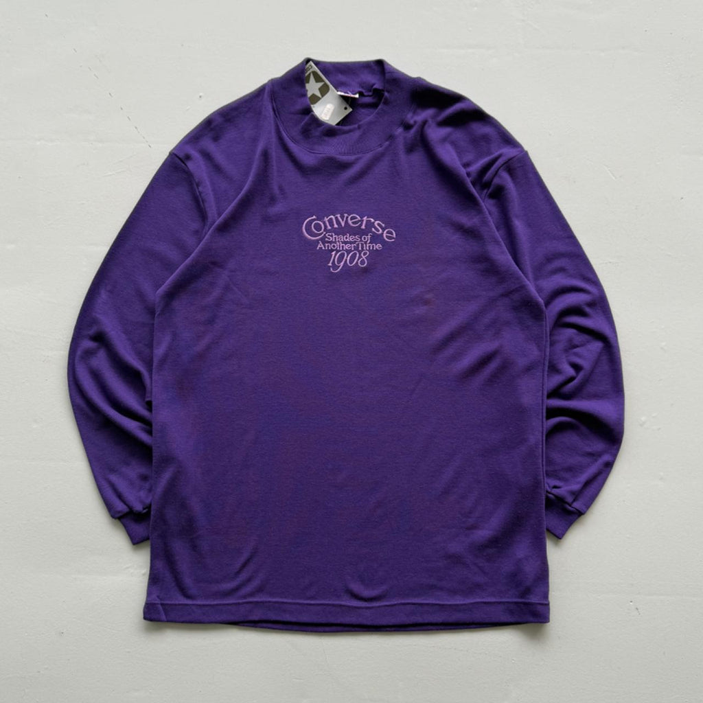 Purple Converse 90's Deadstock Graphic Mock Neck Sweatshirt - Large