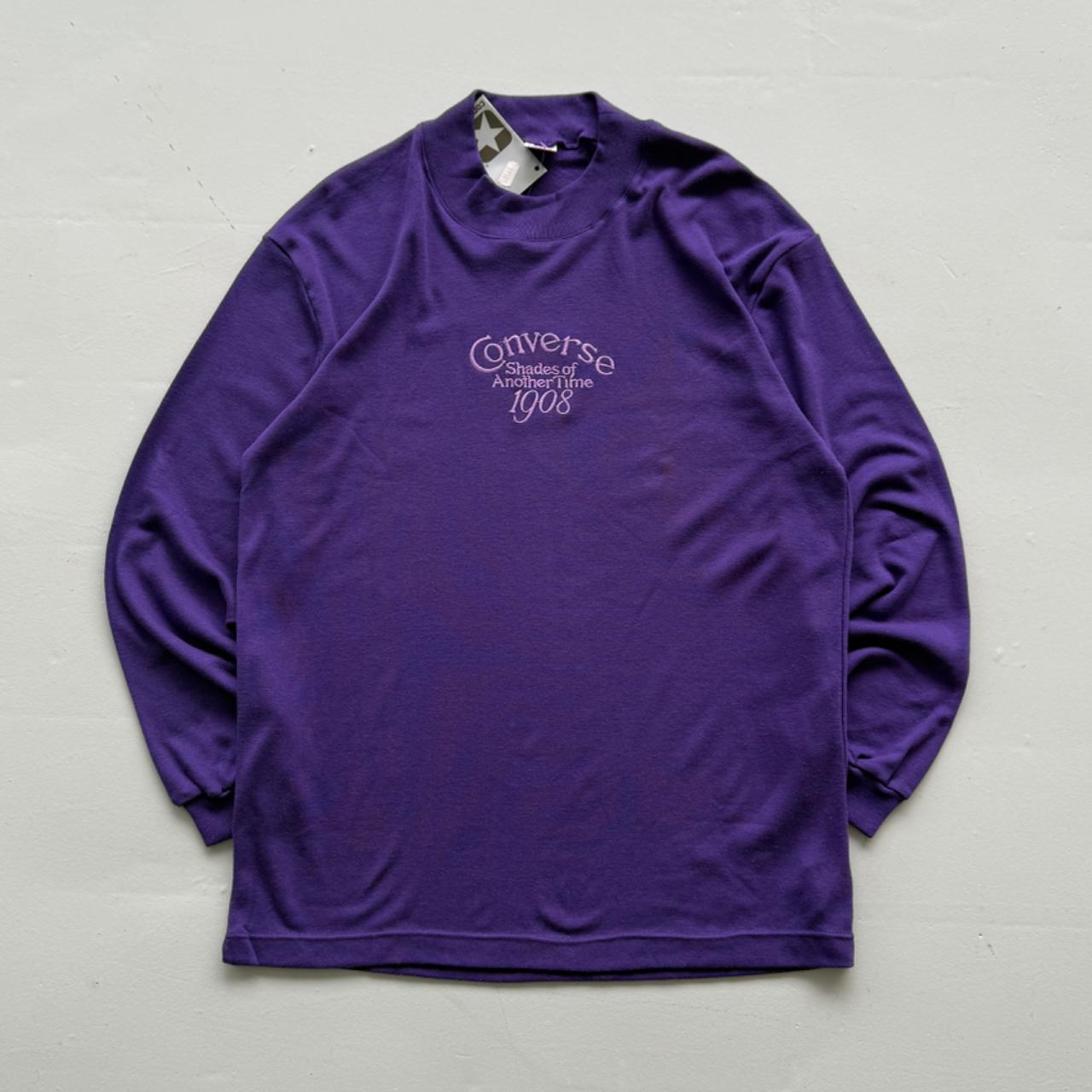 Purple Converse 90's Deadstock Graphic Mock Neck Sweatshirt - Large