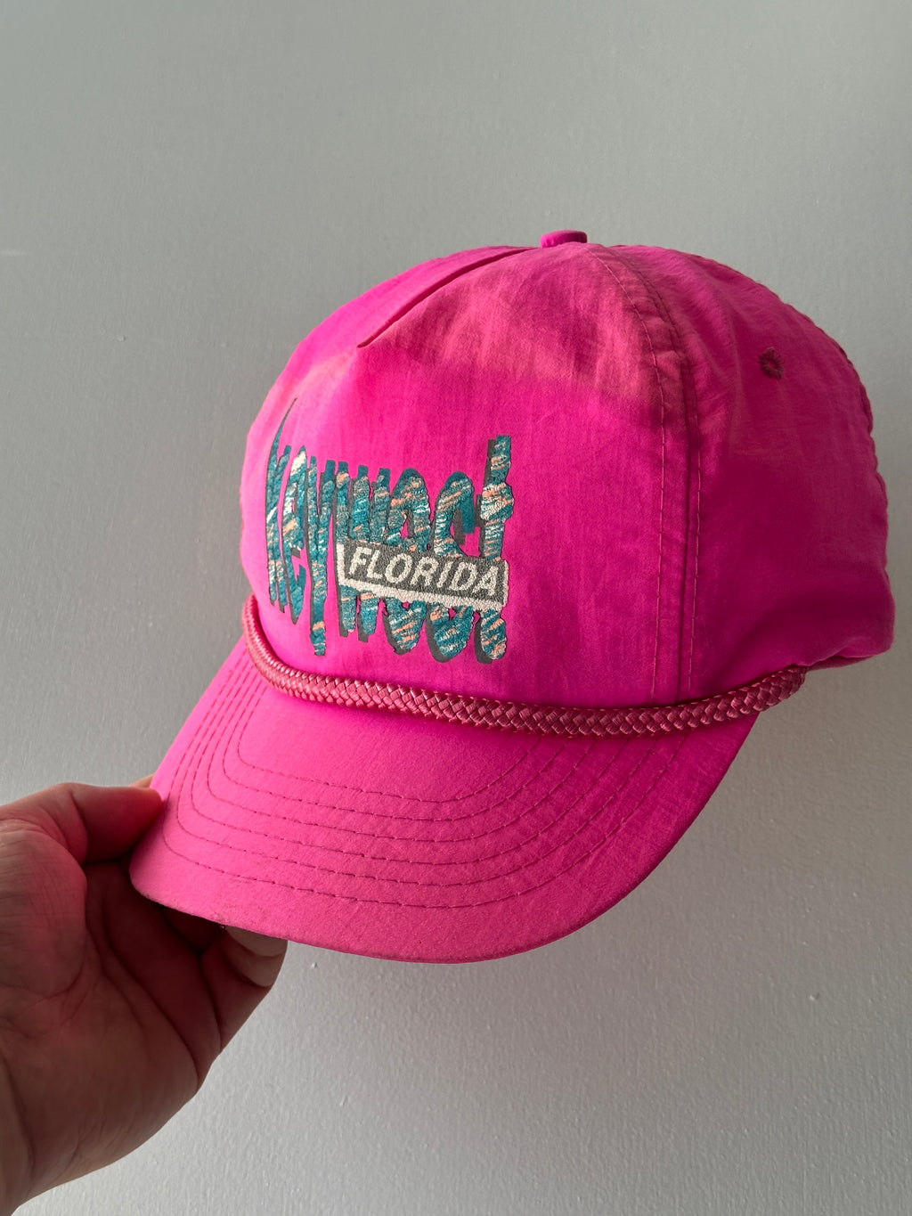 Pink Key West Florida 90's Vintage SnapBack Trucker Cap