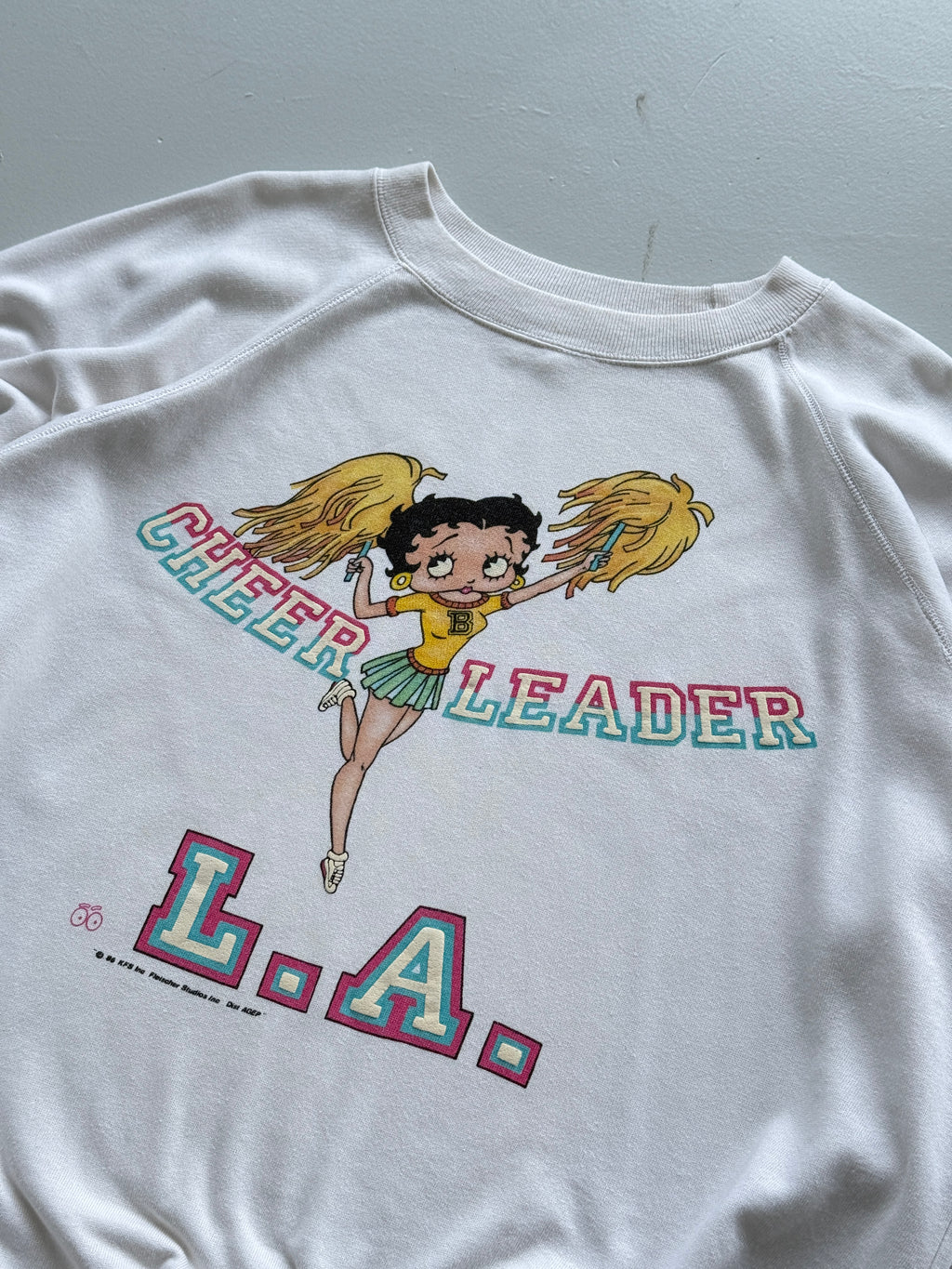 Betty Boop L.A. Cheerleader 80's Vintage Sweatshirt - XL