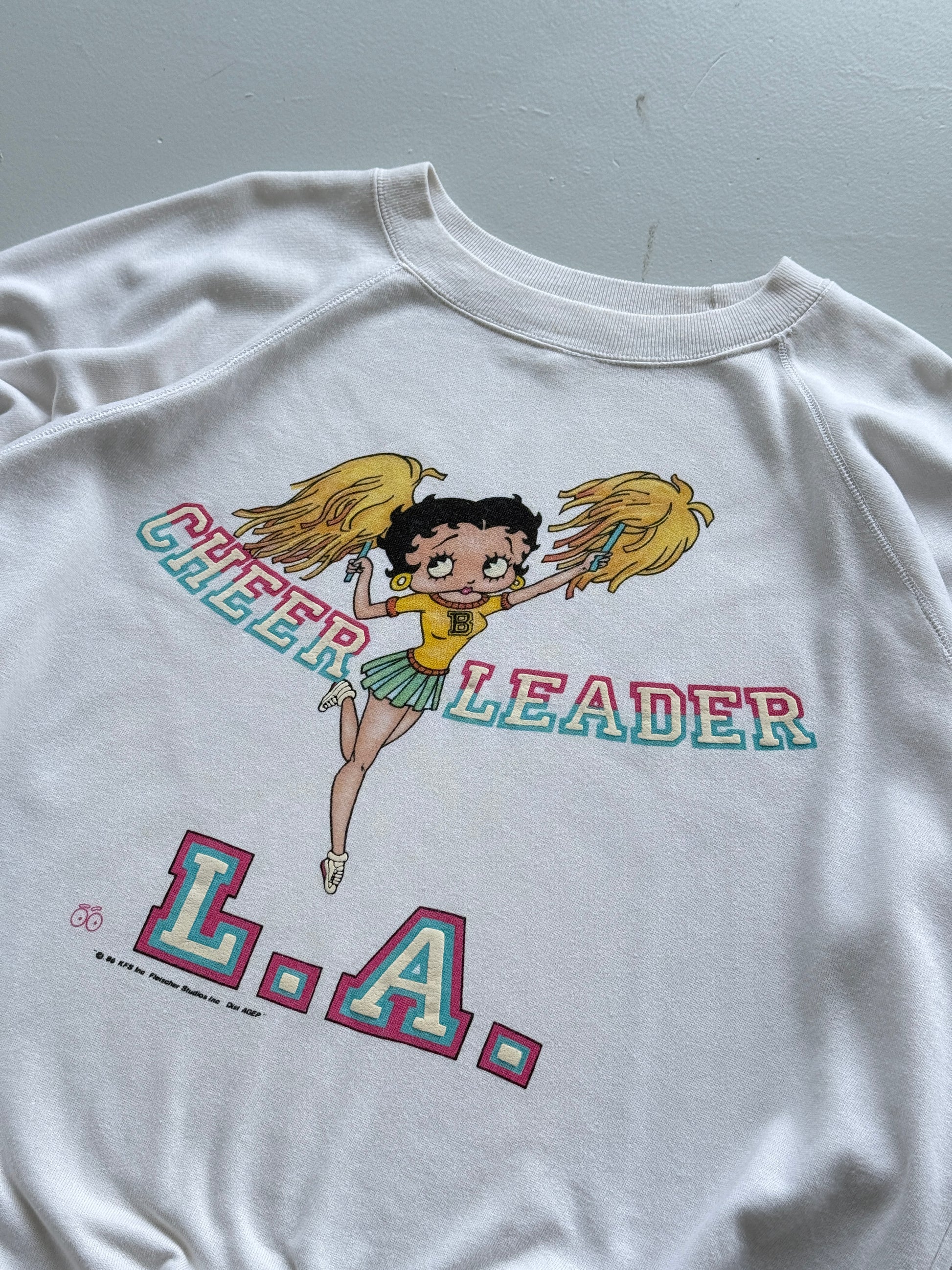 Betty Boop L.A. Cheerleader 80's Vintage Sweatshirt - XL