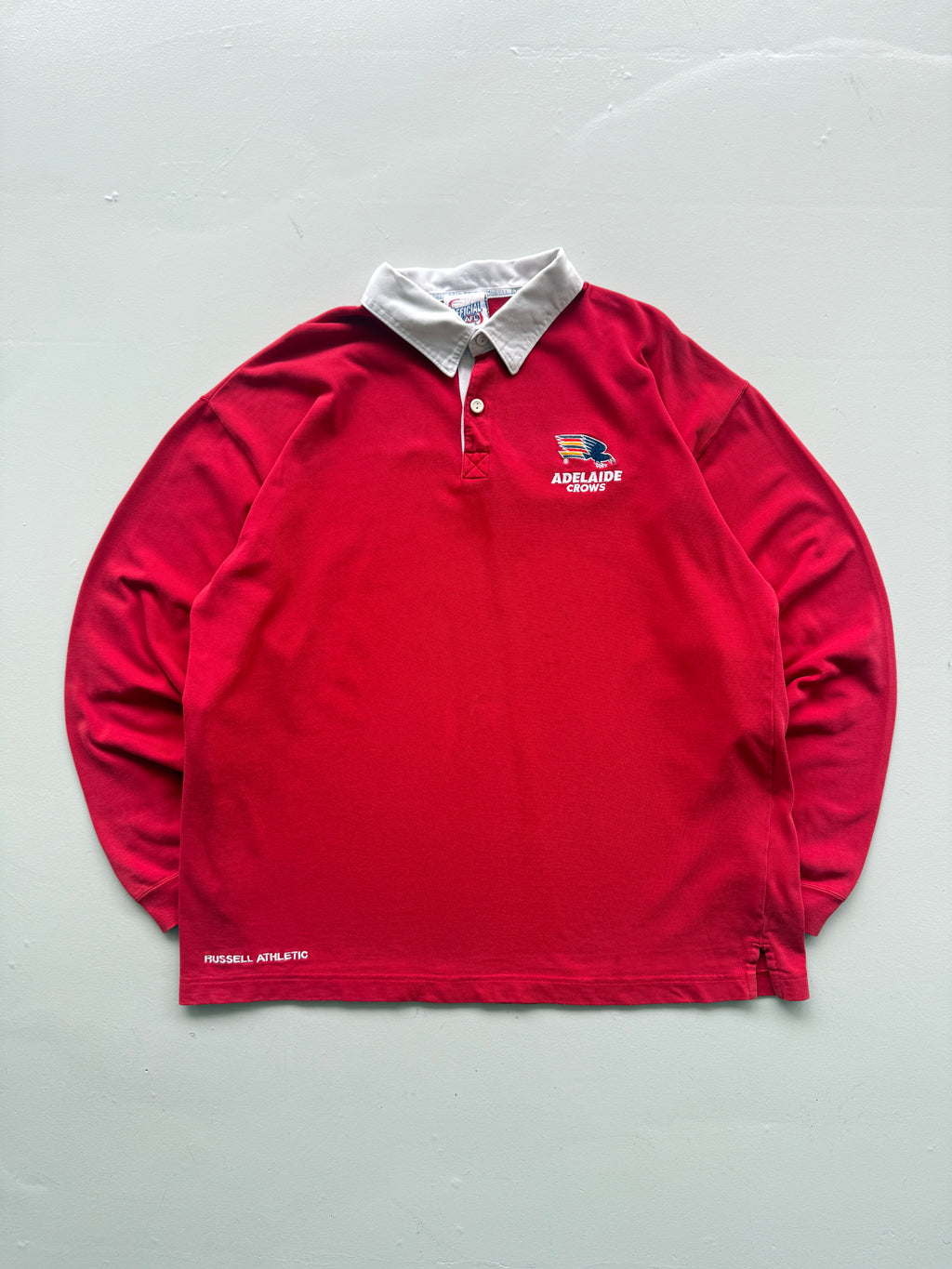Red Adelaide Crows 90's Vintage Aussie Rules Football Rugby Jersey Polo - Large