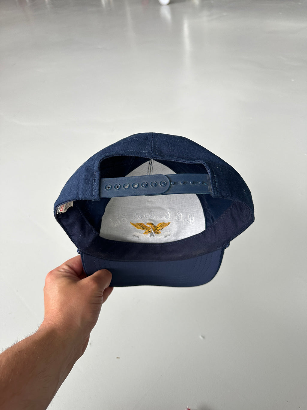 Navy L.C.C. Eagle Club 90's Vintage SnapBack Trucker Cap