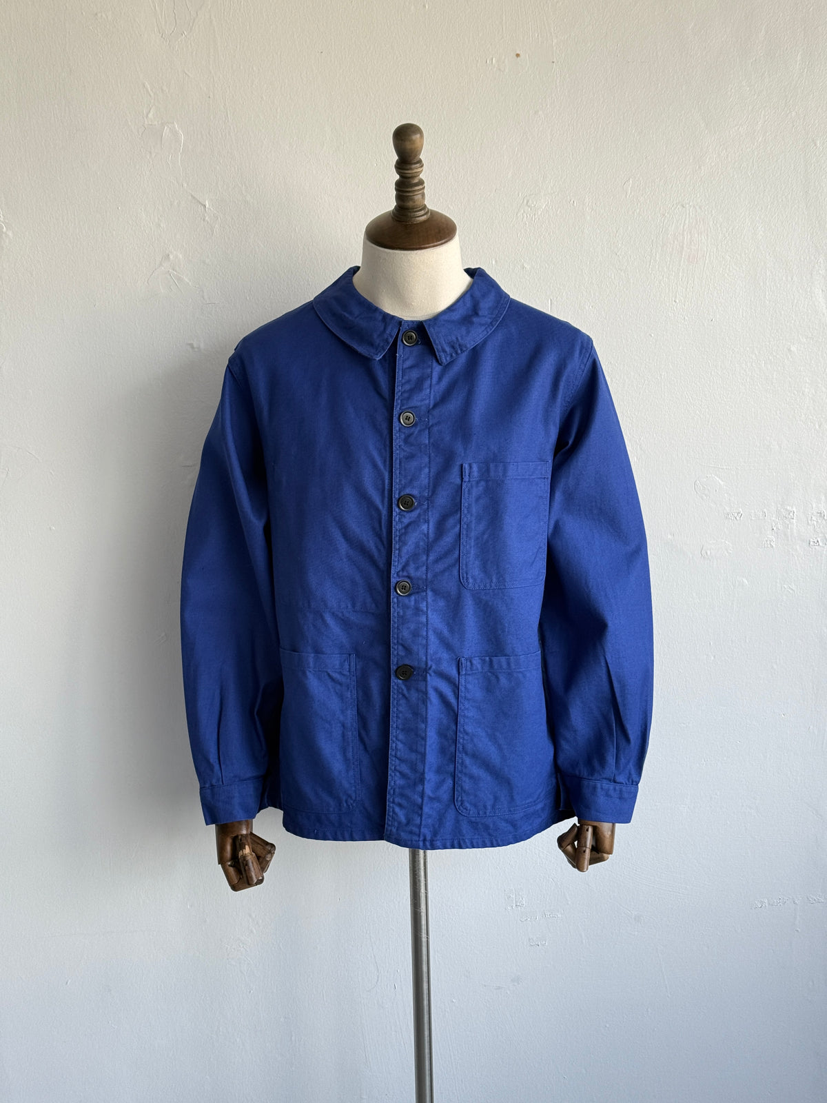Blue French 1950s/60s Vintage Workwear Chore Jacket CH470 - Medium