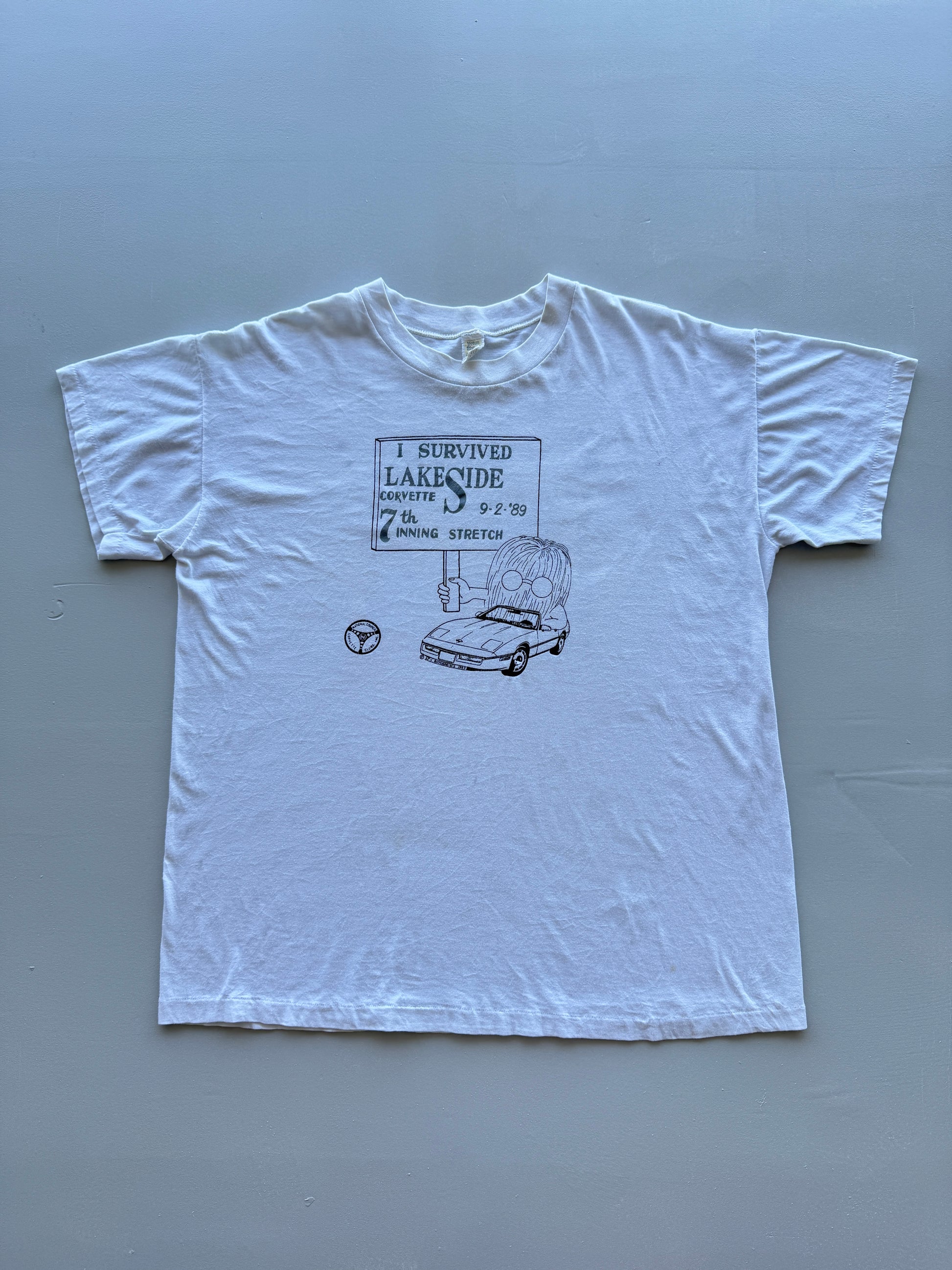 Lakeside Corvette 1989 Vintage Single Stitch Cartoon T-Shirt - XL