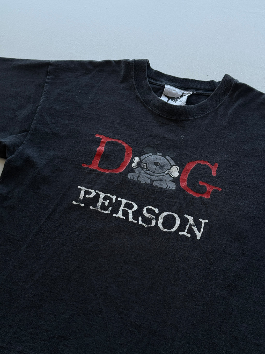 Black Dog Person 90's Vintage Graphic T-Shirt - Large
