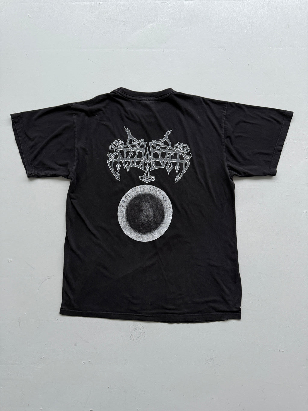 Black Enslaved 2003 Below the Lights Euro Boot Vintage Graphic T-Shirt - Large