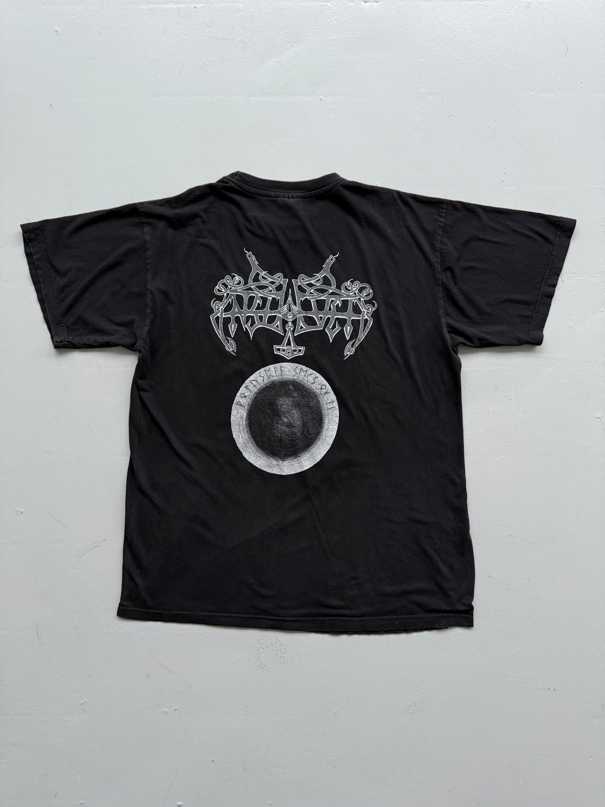 Black Enslaved 2003 Below the Lights Euro Boot Vintage Graphic T-Shirt - Large