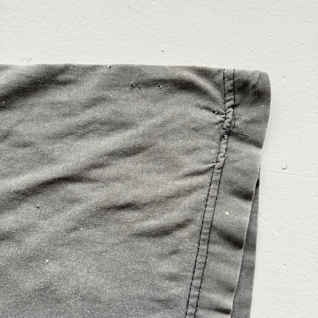 Faded Grey Biker 90s Vintage Thrashed T-Shirt - Large