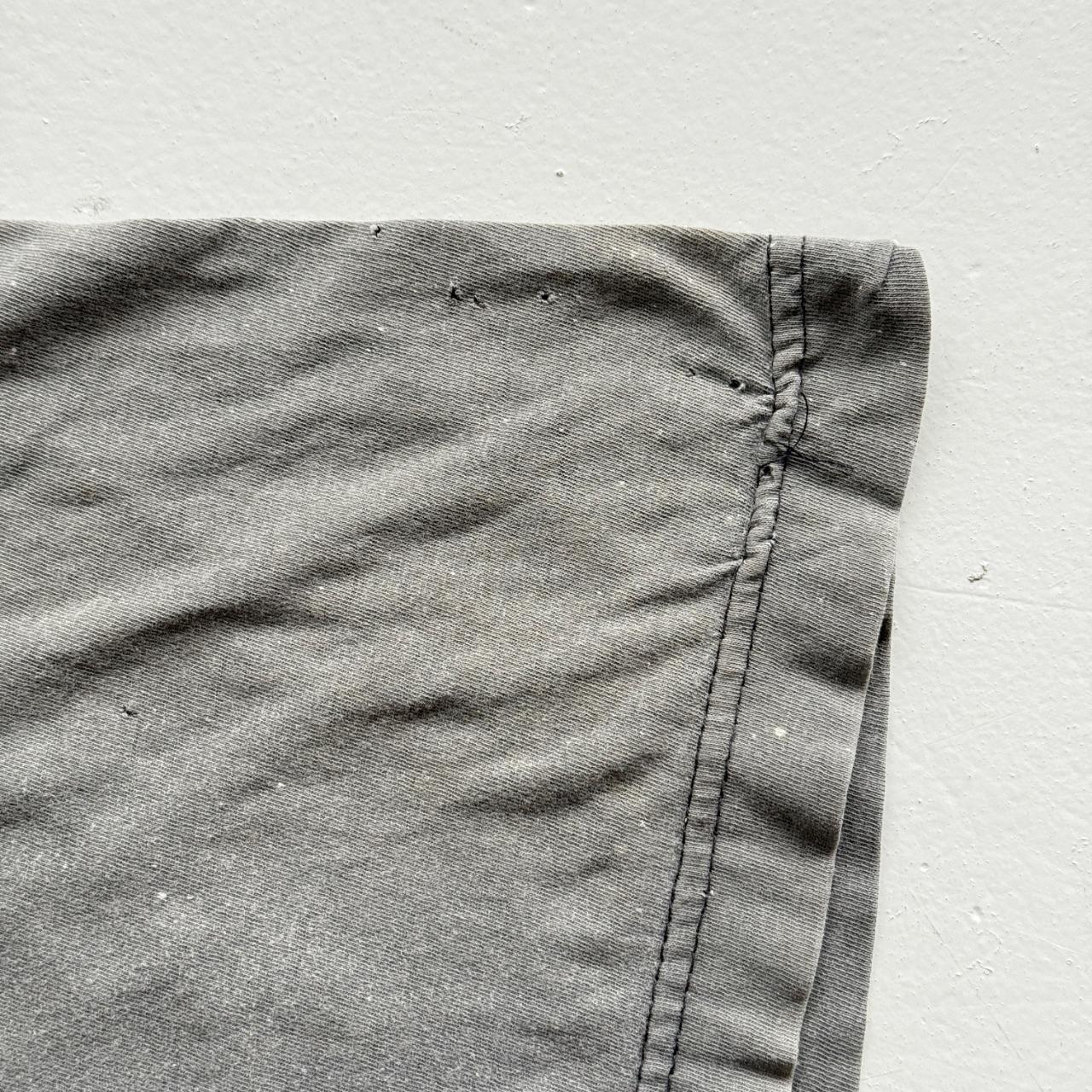 Faded Grey Biker 90s Vintage Thrashed T-Shirt - Large