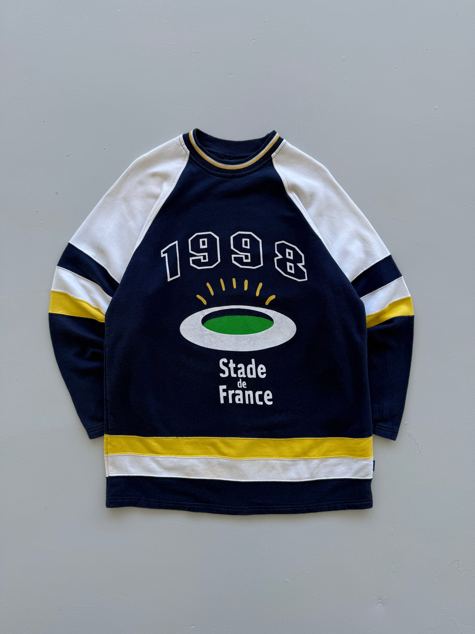 Navy Blue Stade de France 90's Vintage Rugby Graphic Sweatshirt Jumper - XL