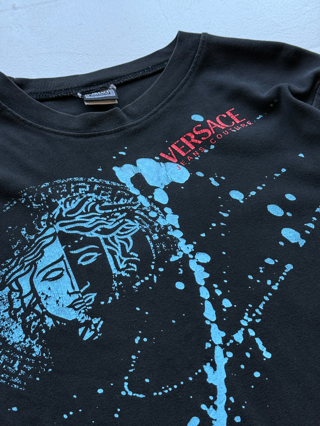 Black Versace 00's Vintage Womens Long Sleeve T-Shirt - UK 10