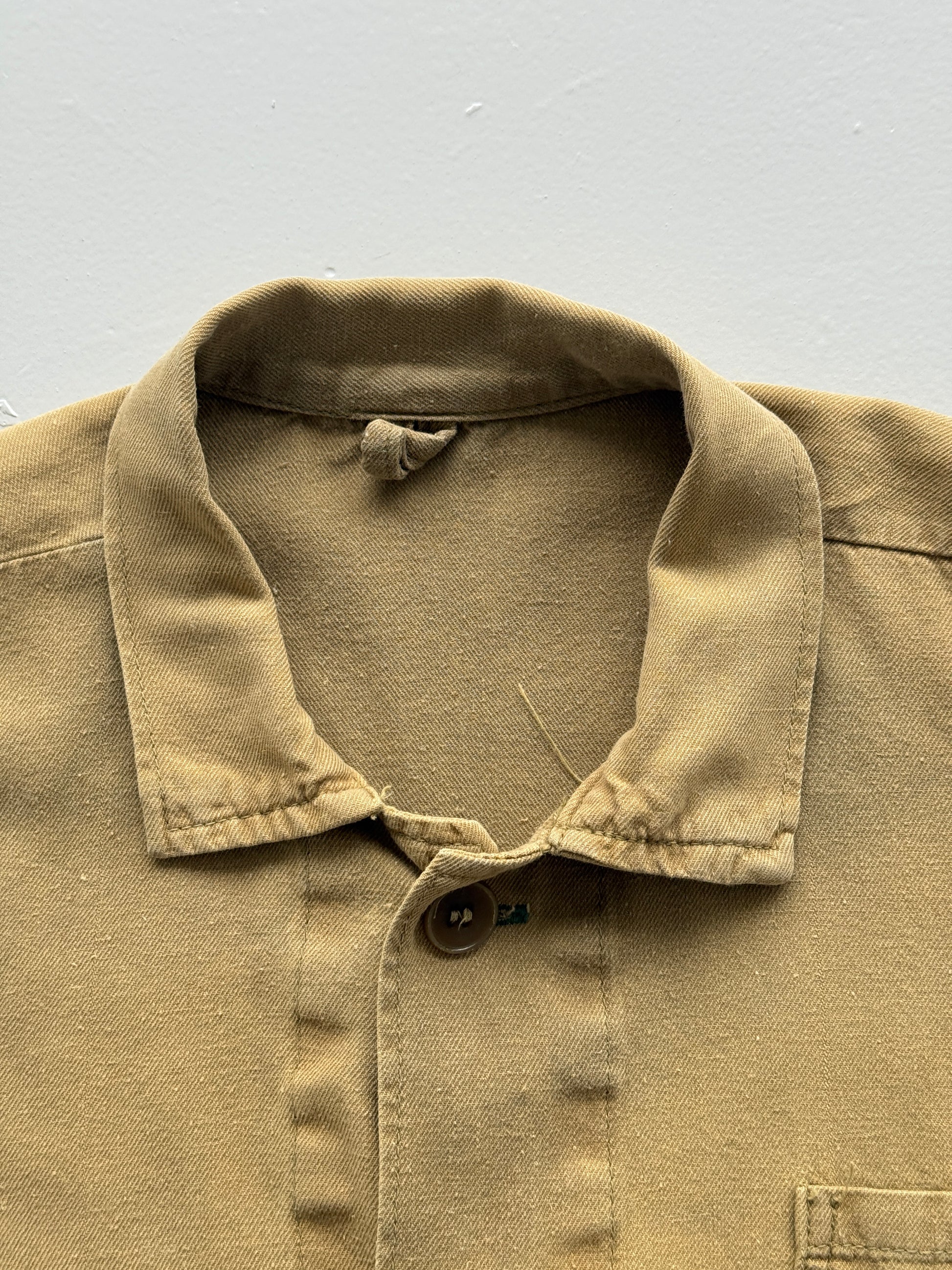Beige French Chore Jacket 80's Vintage Workwear CH161 - Medium