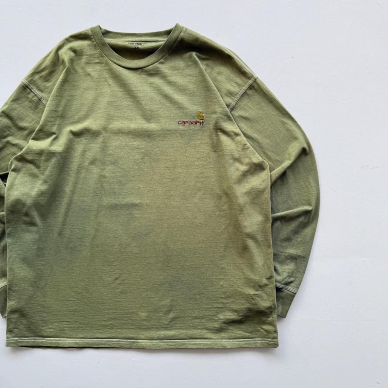 Green Overdyed Carhartt 90's Long Sleeve Vintage T-shirt - XXL