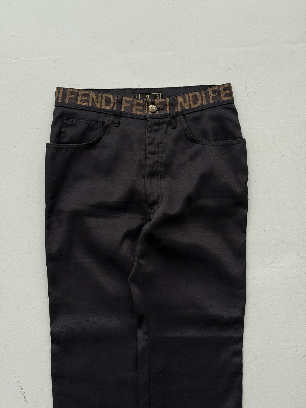 Black Fendi Designer 90's Vintage Straight Leg Denim Jeans - W30 x L28