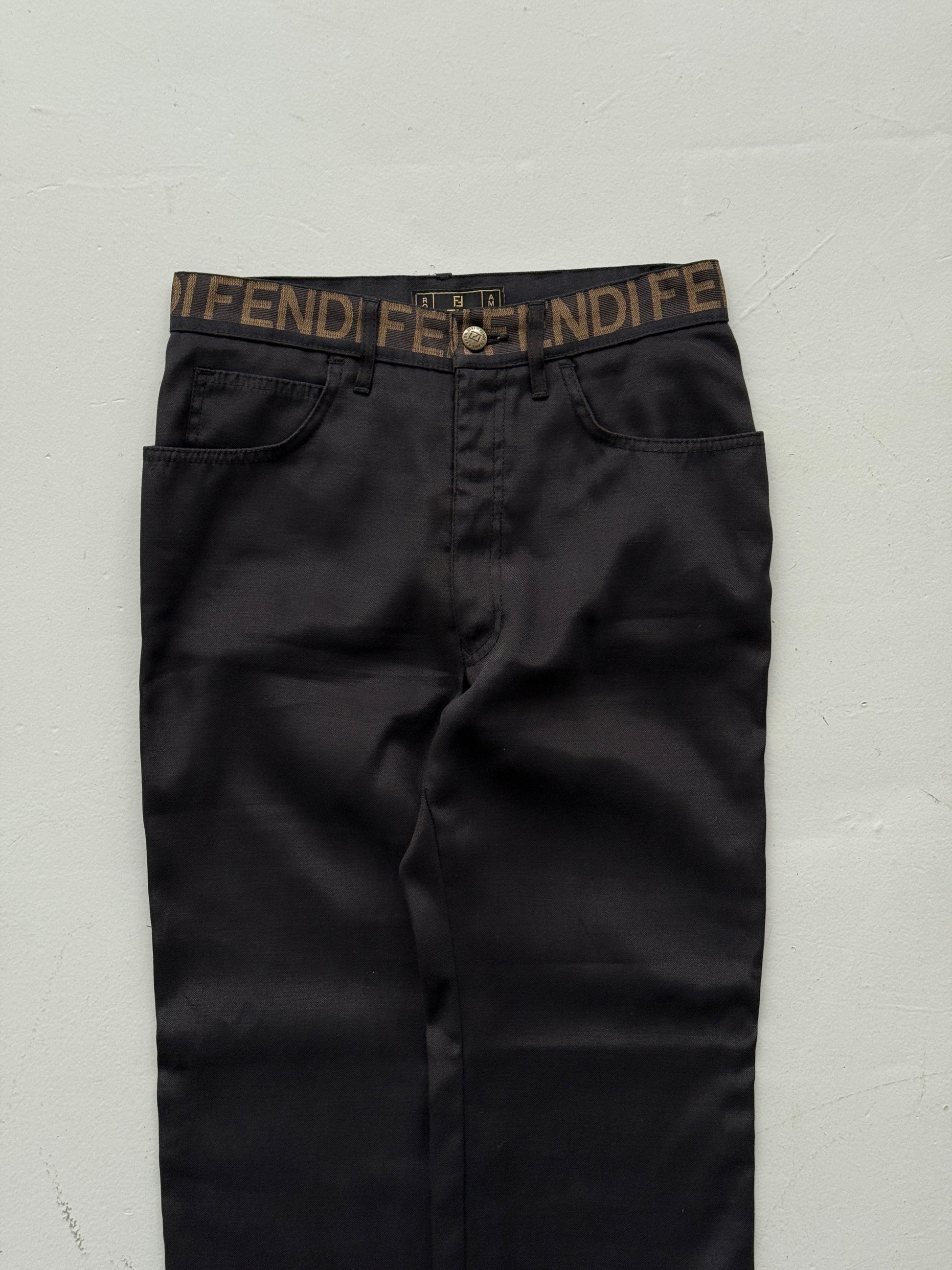 Black Fendi Designer 90's Vintage Straight Leg Denim Jeans - W30 x L28