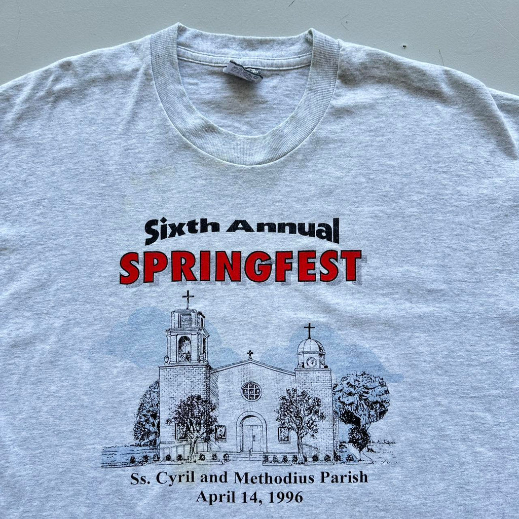 Grey SpringFest Religious 90s Vintage T-shirt - XL