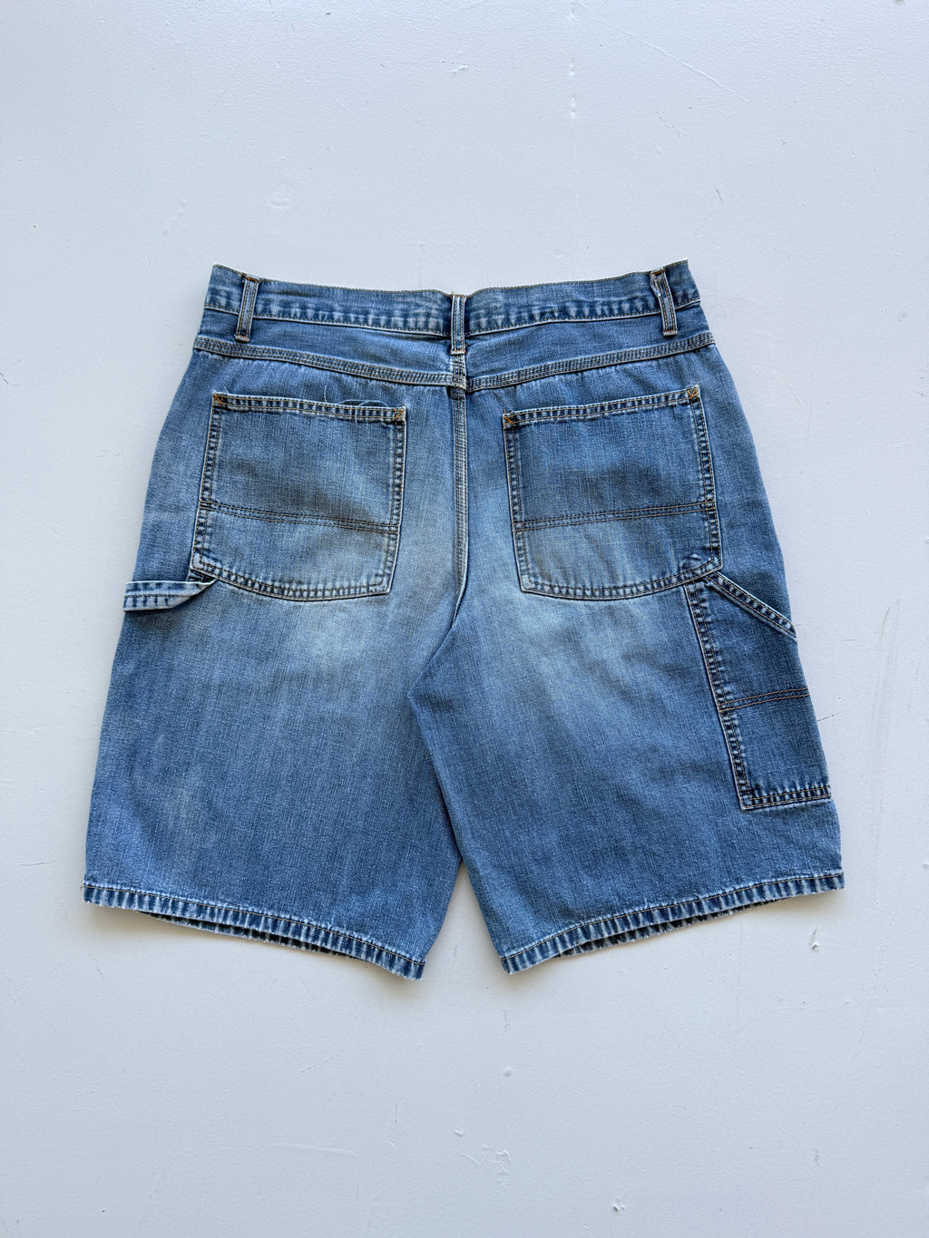Light Blue Old Navy 00's Vintage Y2K Baggy Carpenter Denim Shorts - W34 x L12.5
