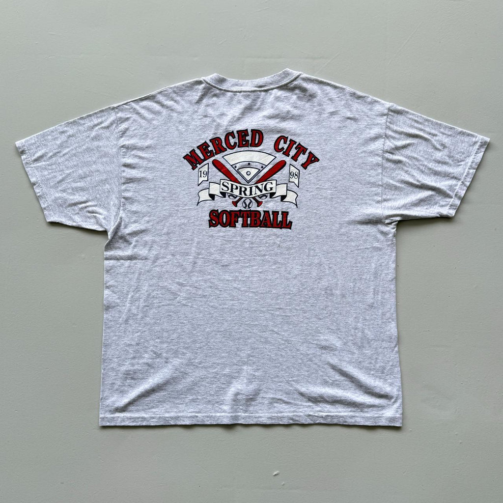 Grey Merced City Softball Vintage 90s T-shirt - XL