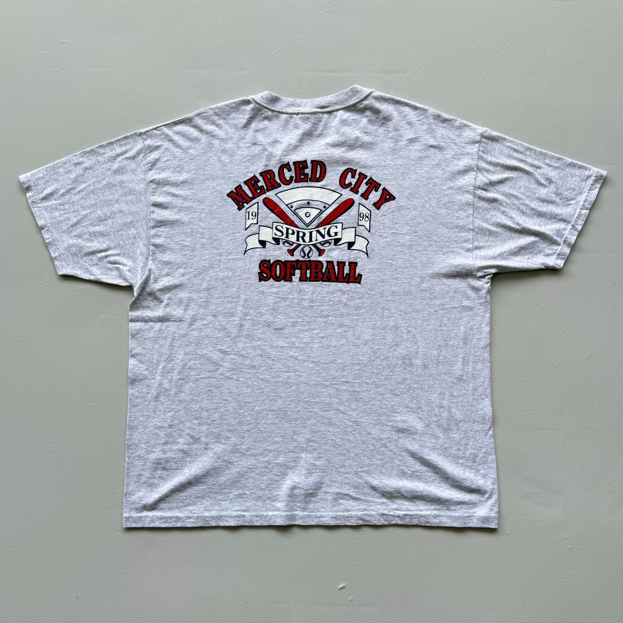 Grey Merced City Softball Vintage 90s T-shirt - XL