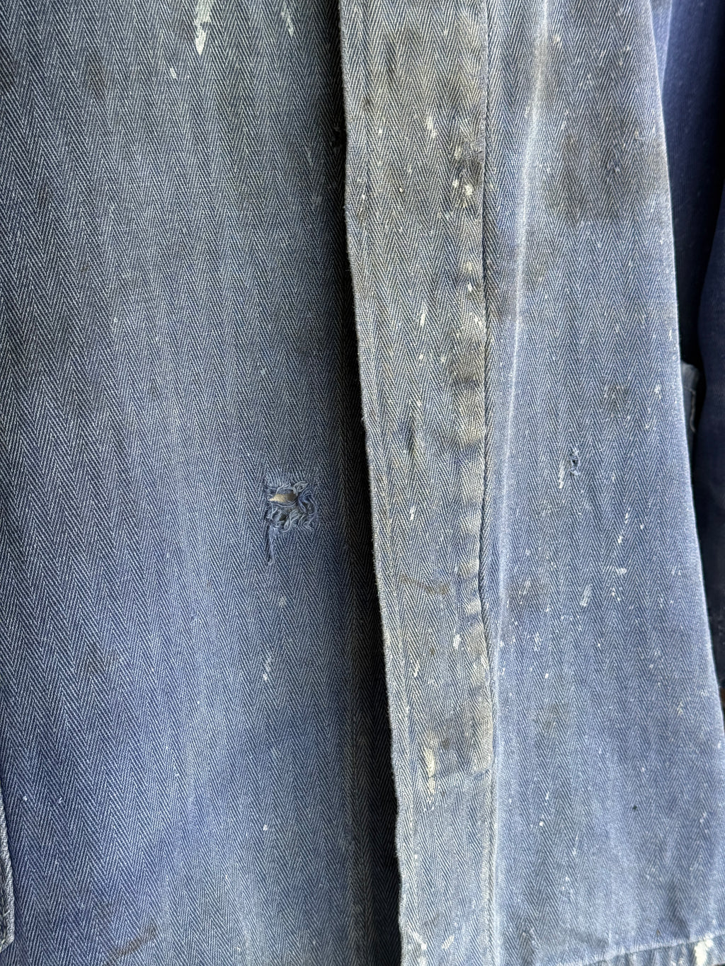 Thrashed Blue French Vintage Workwear Chore Jacket CH371 - XL