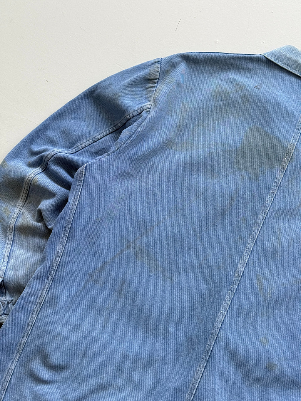Thrashed Blue French Vintage Workwear Chore Jacket CH372 - Large