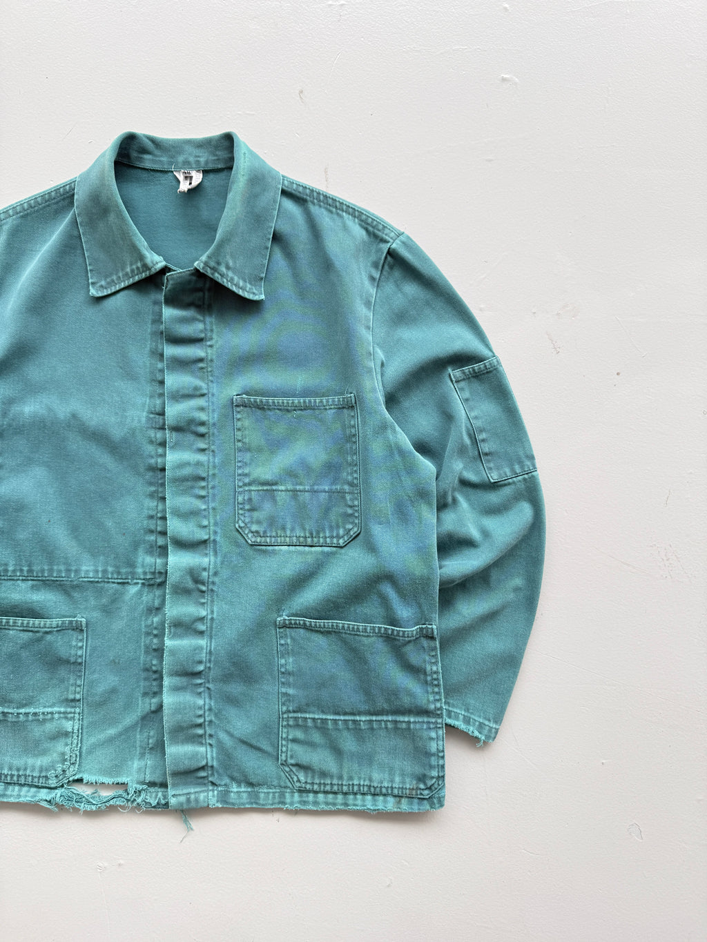 Teal French Vintage Workwear Chore Jacket 80's CH381 - Small