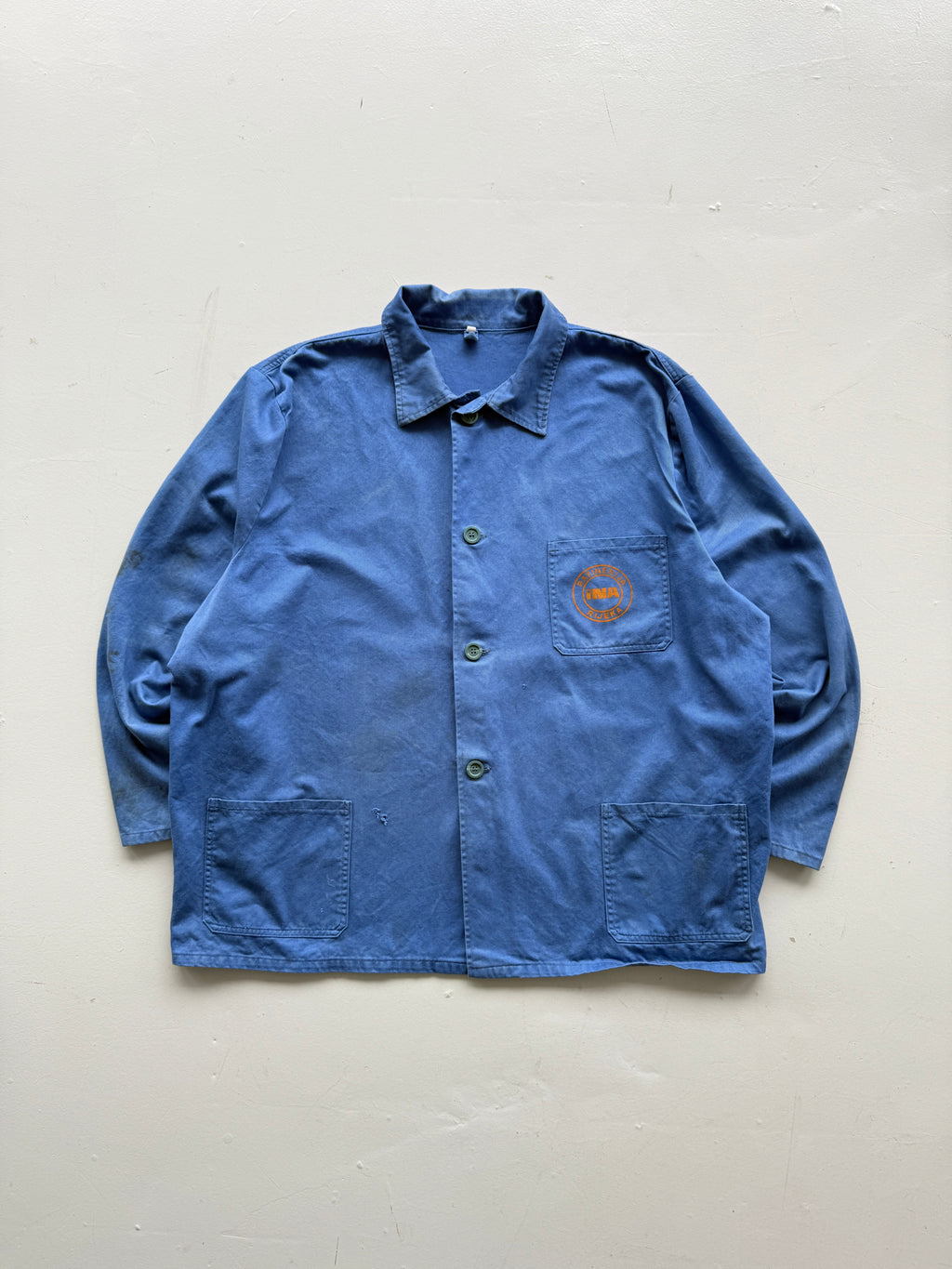 Blue French Chore Jacket 80's Vintage Workwear Jacket - XL
