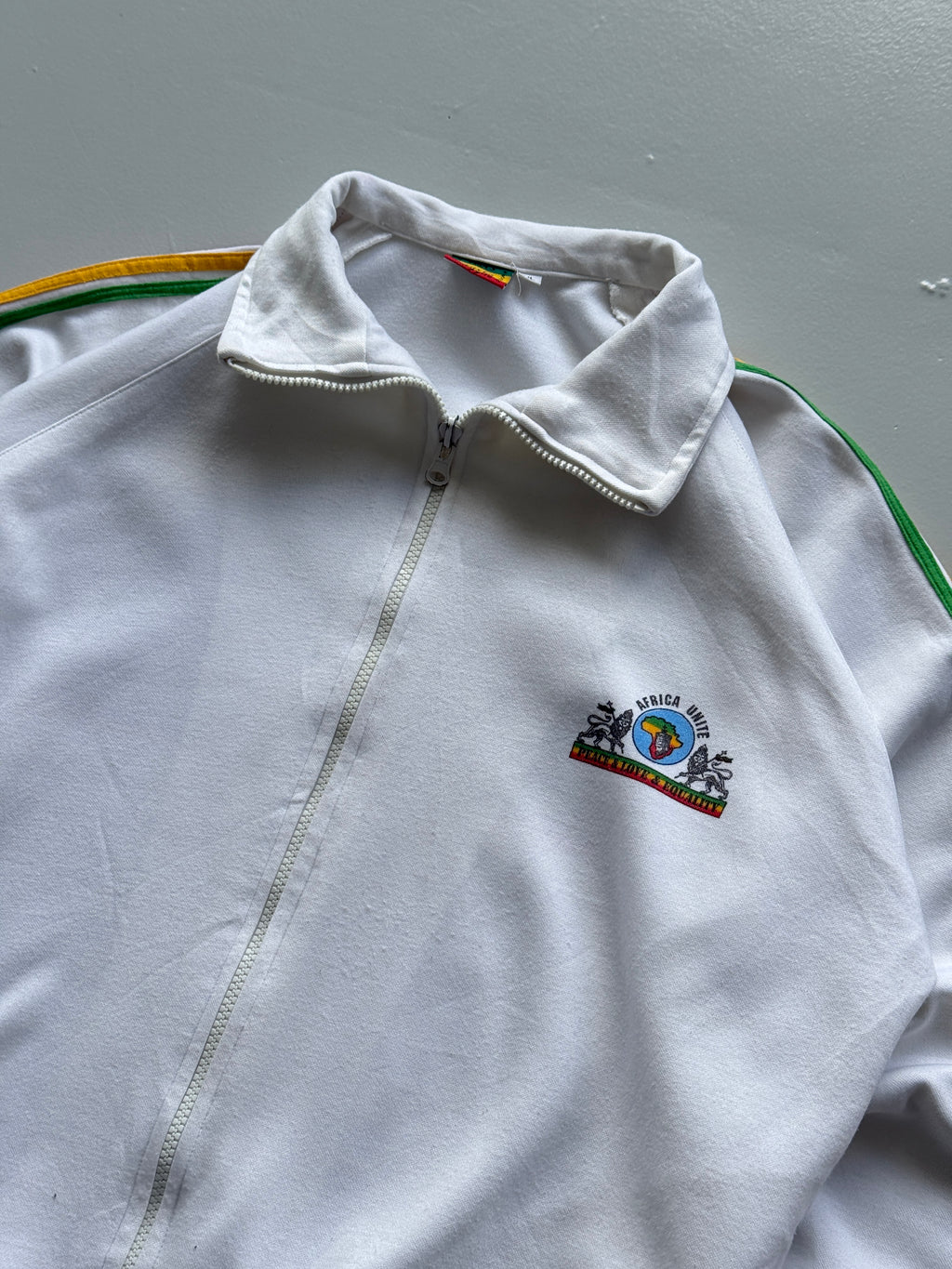 White Africa Unite 90's Vintage Full Zip Rastafari Graphic Jacket - XL