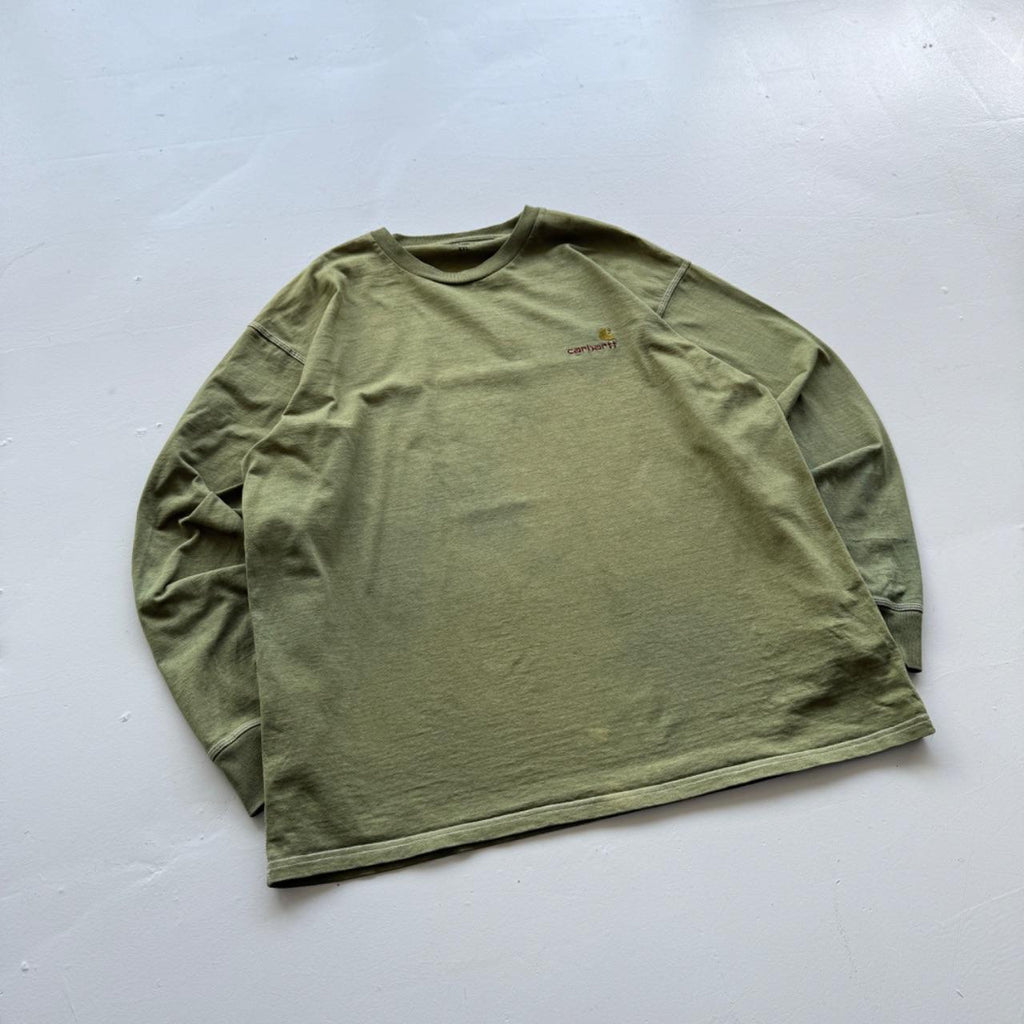 Green Overdyed Carhartt 90's Long Sleeve Vintage T-shirt - XXL