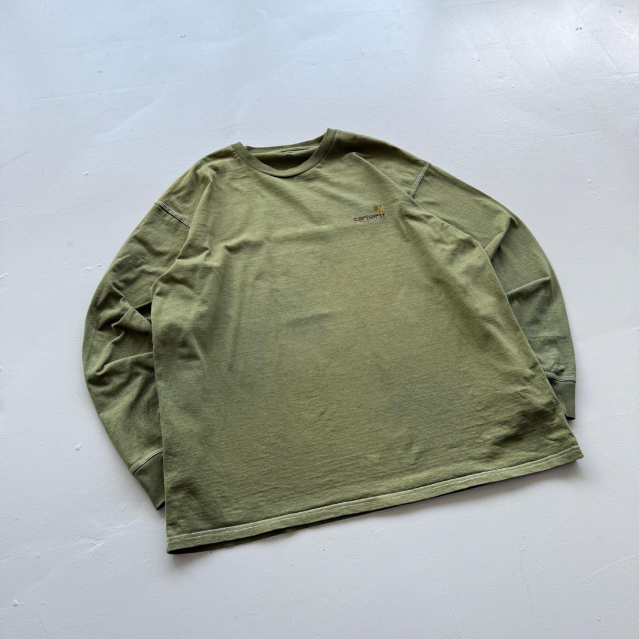 Green Overdyed Carhartt 90's Long Sleeve Vintage T-shirt - XXL