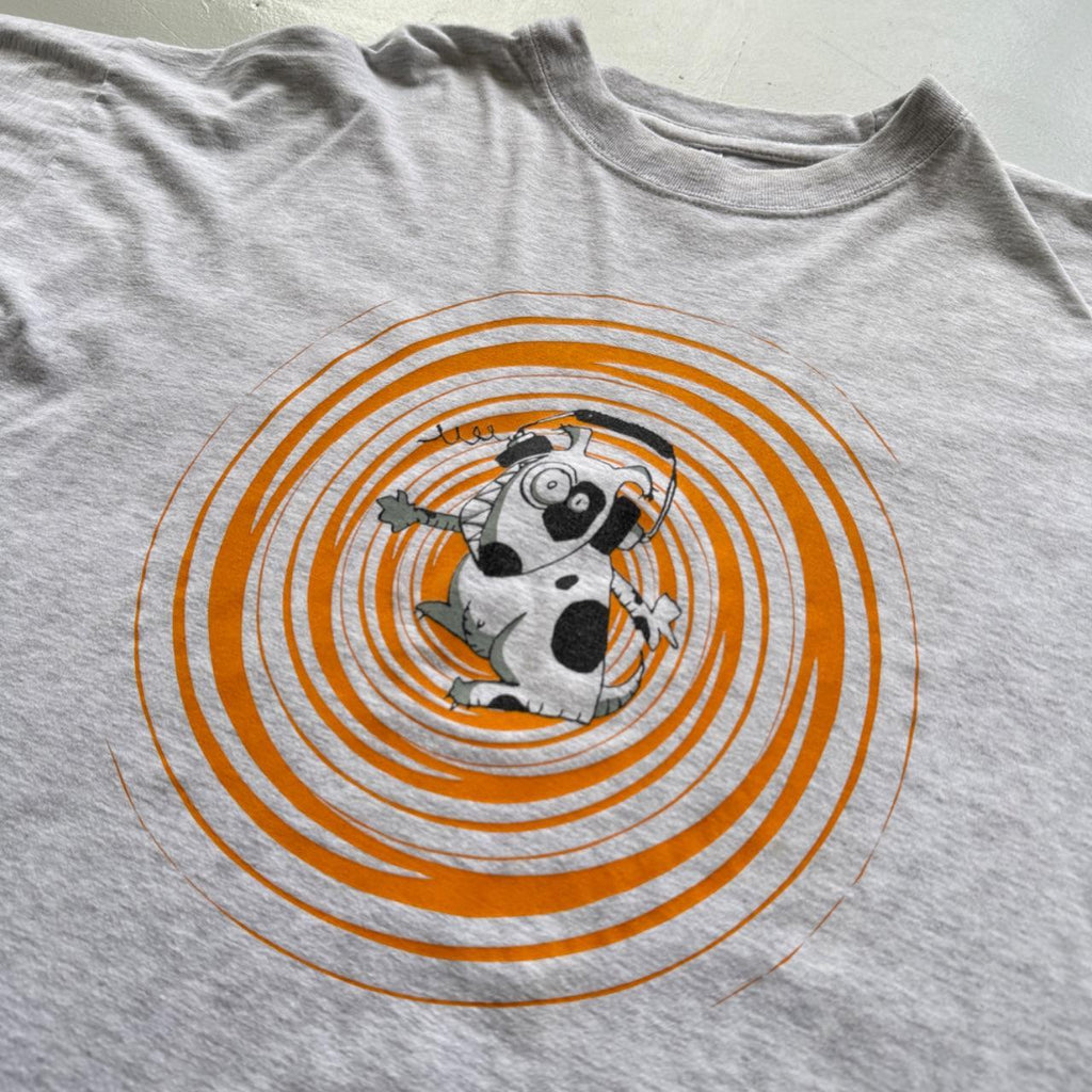 Grey Cartoon Dog 90s Vintage Graphic T-Shirt - XL