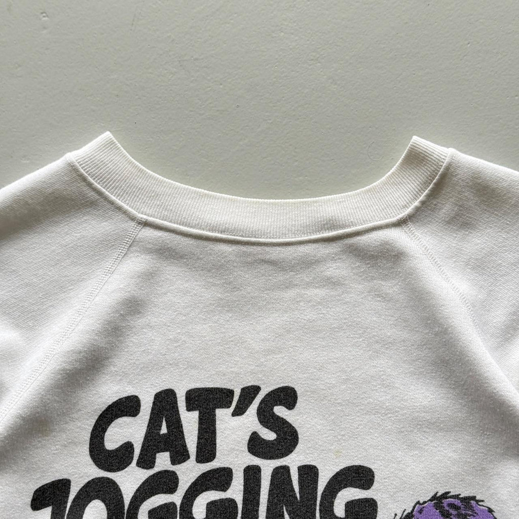White Cats Jogging 90’s Vintage Cartoon Sweatshirt - Small