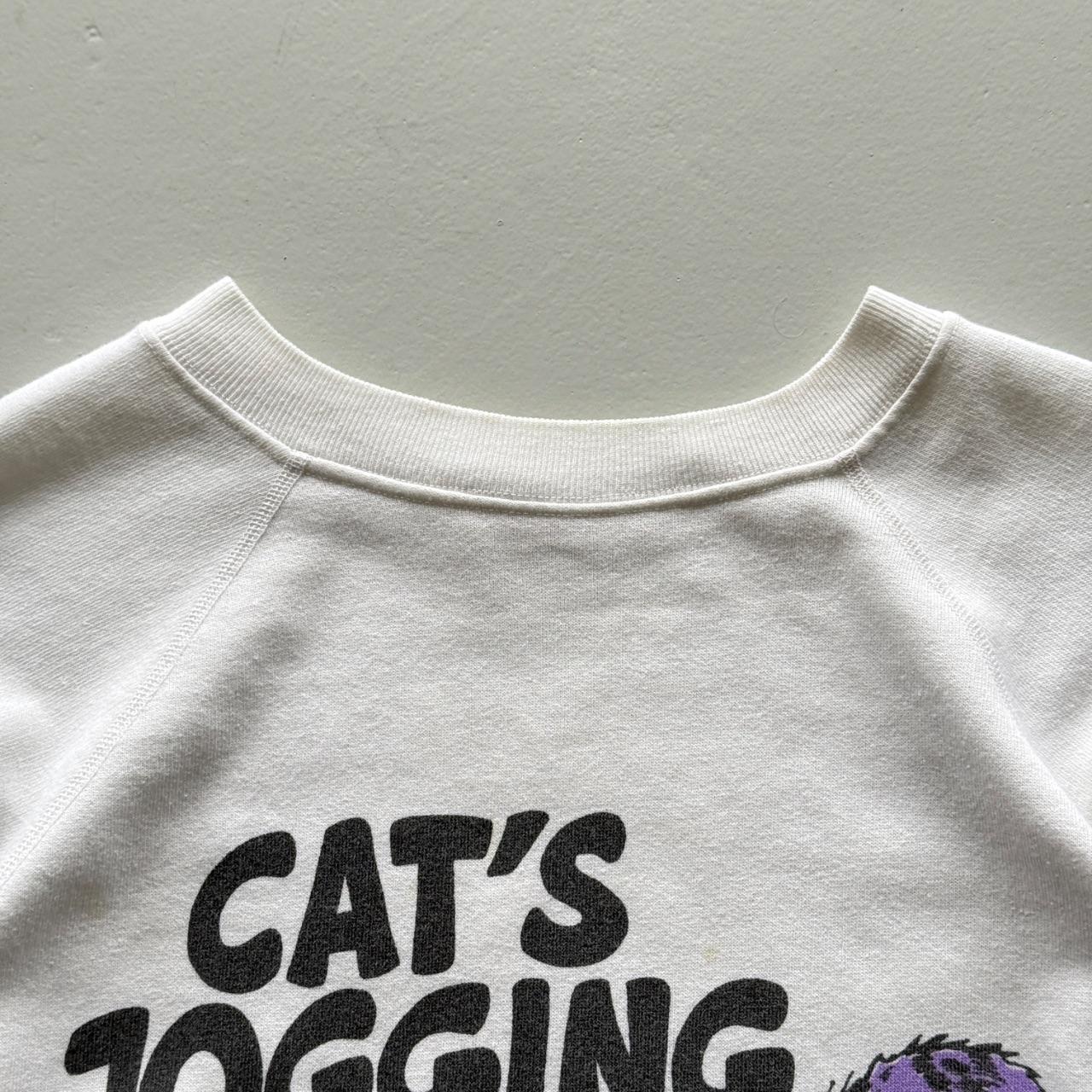 White Cats Jogging 90’s Vintage Cartoon Sweatshirt - Small